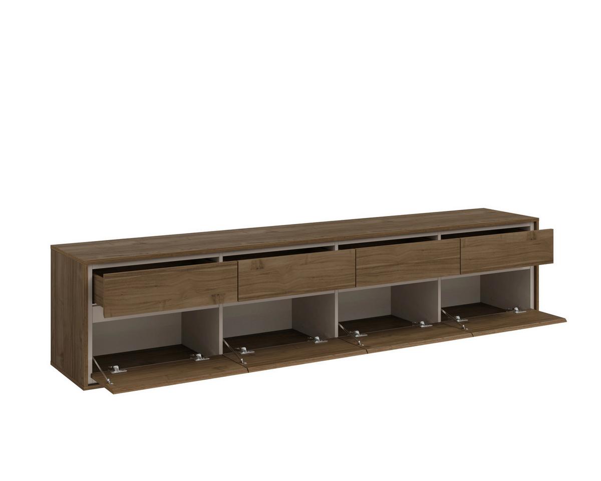 Tv Szekrény Cosme - kasmírszínű/diószínű, Modern, faalapú anyag (220/54/40cm)