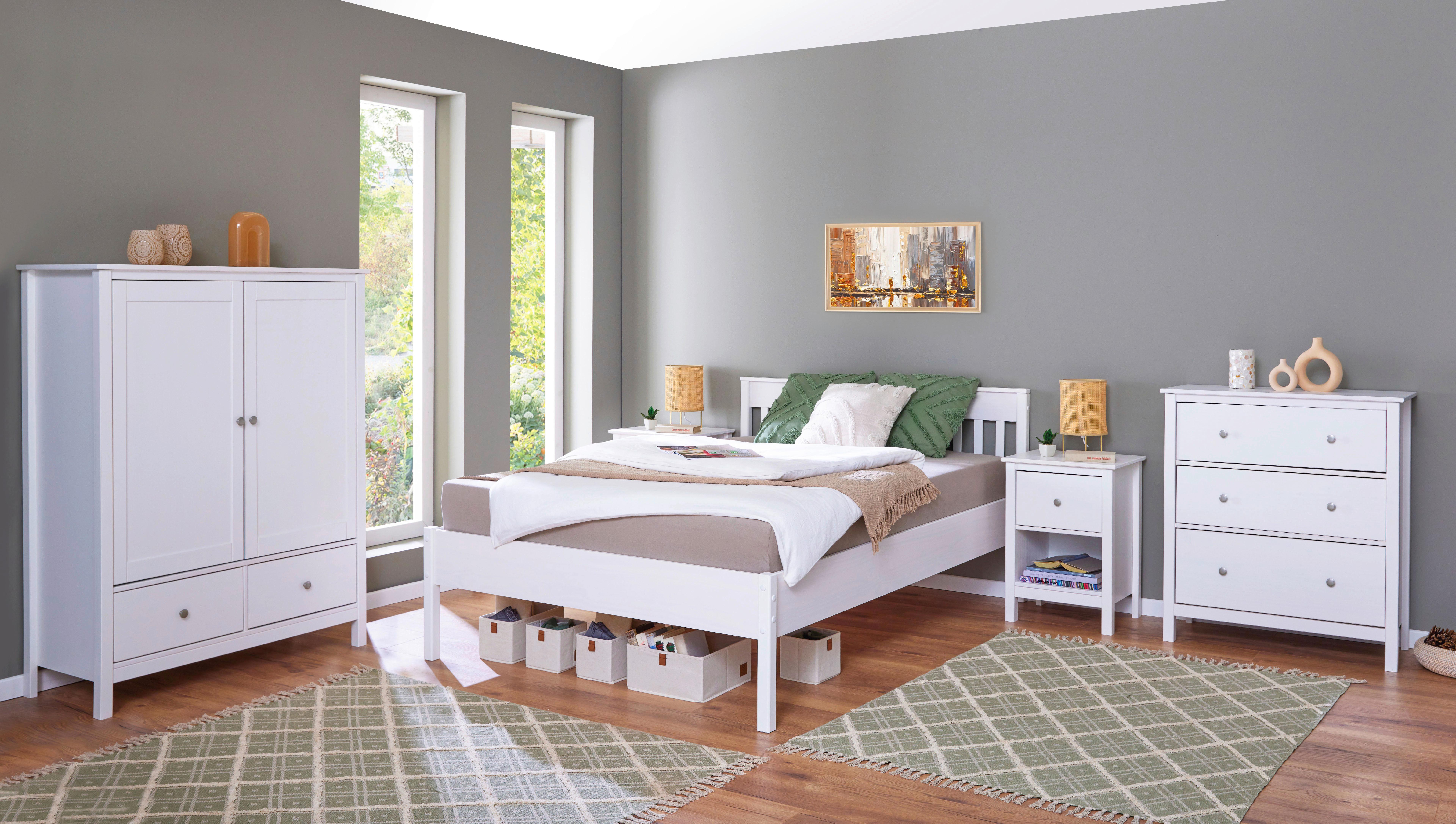 Kommode Chilly Home ca. 85x96x40 cm Weiß - Silberfarben/Weiß, Design, Holz/Metall (85/96/40cm) - Livetastic