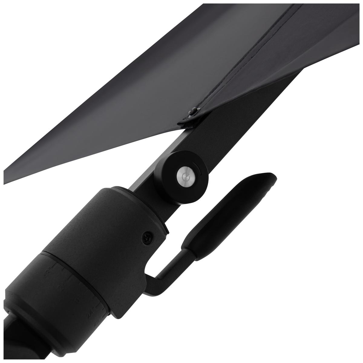 Ampelschirm Myzone LED Anthrazit ca. 300x220cm - Anthrazit, Basics, Textil/Metall (300/220cm) - Doppler