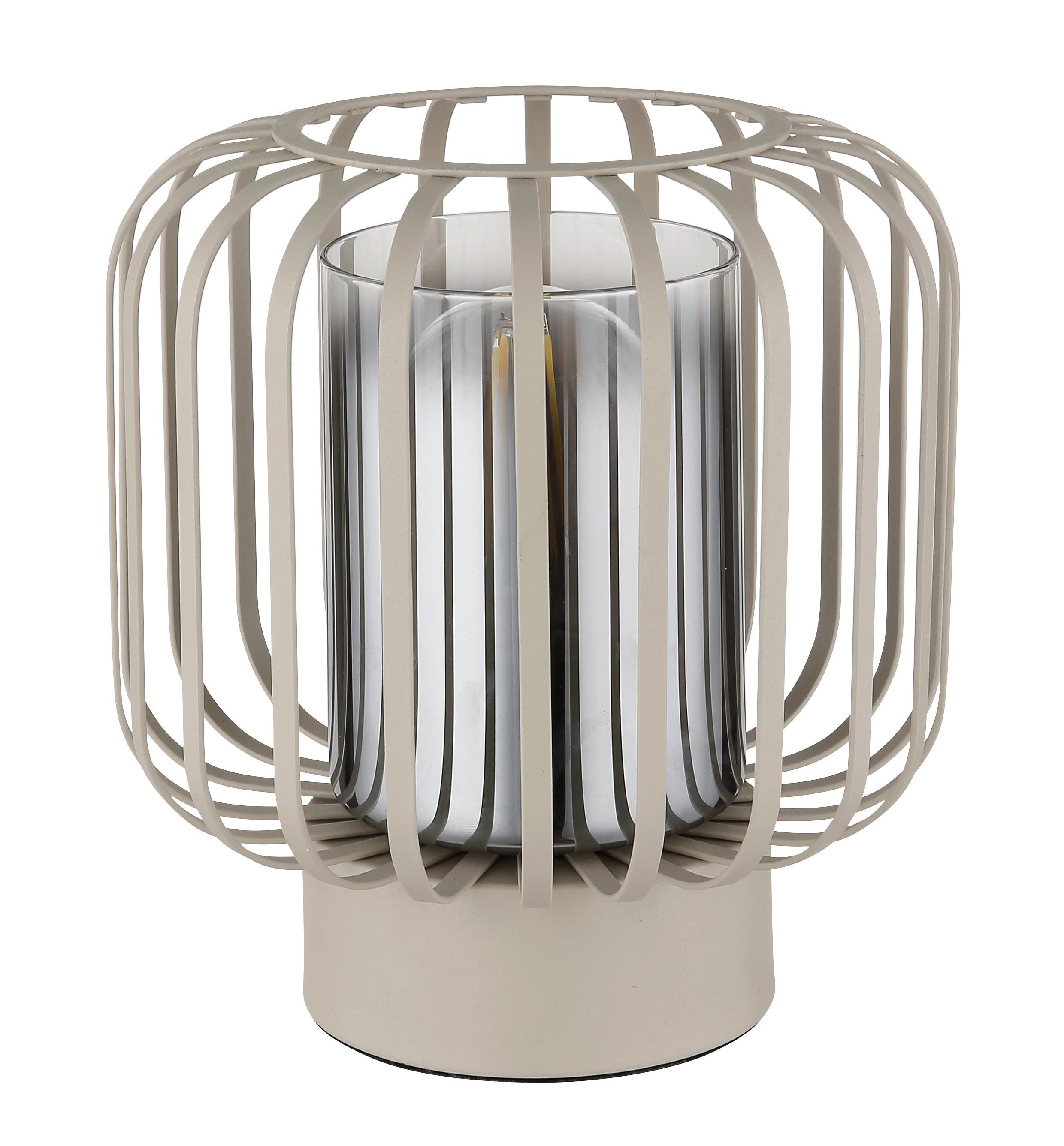 Veioză Alfred - străveziu/nisipiu, Design, sticlă/metal (18/19cm) - Globo