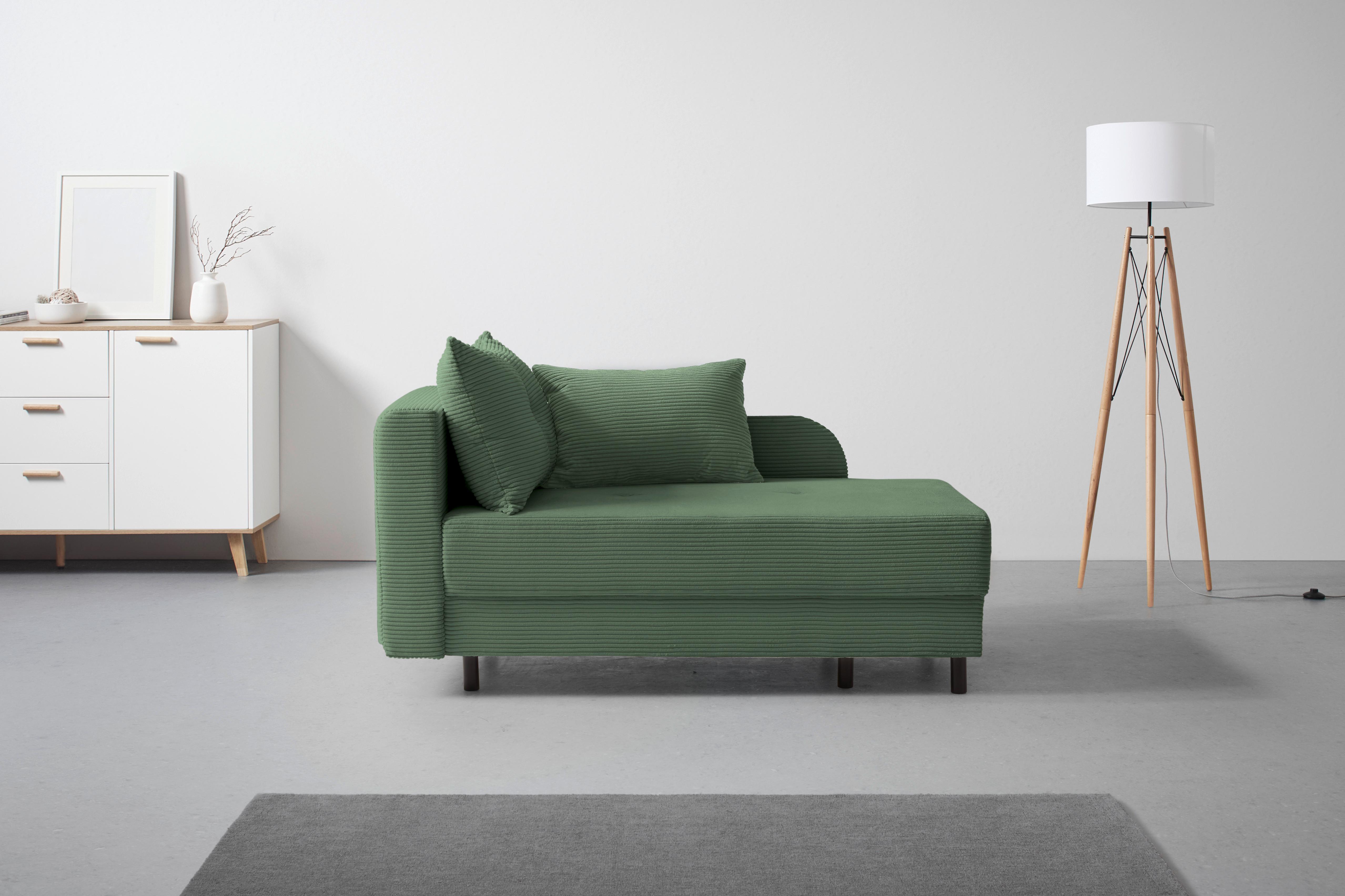 Liege Nova Olivgrün - Schwarz/Olivgrün, MODERN, Holz/Textil (85/62/145cm) - Mömax