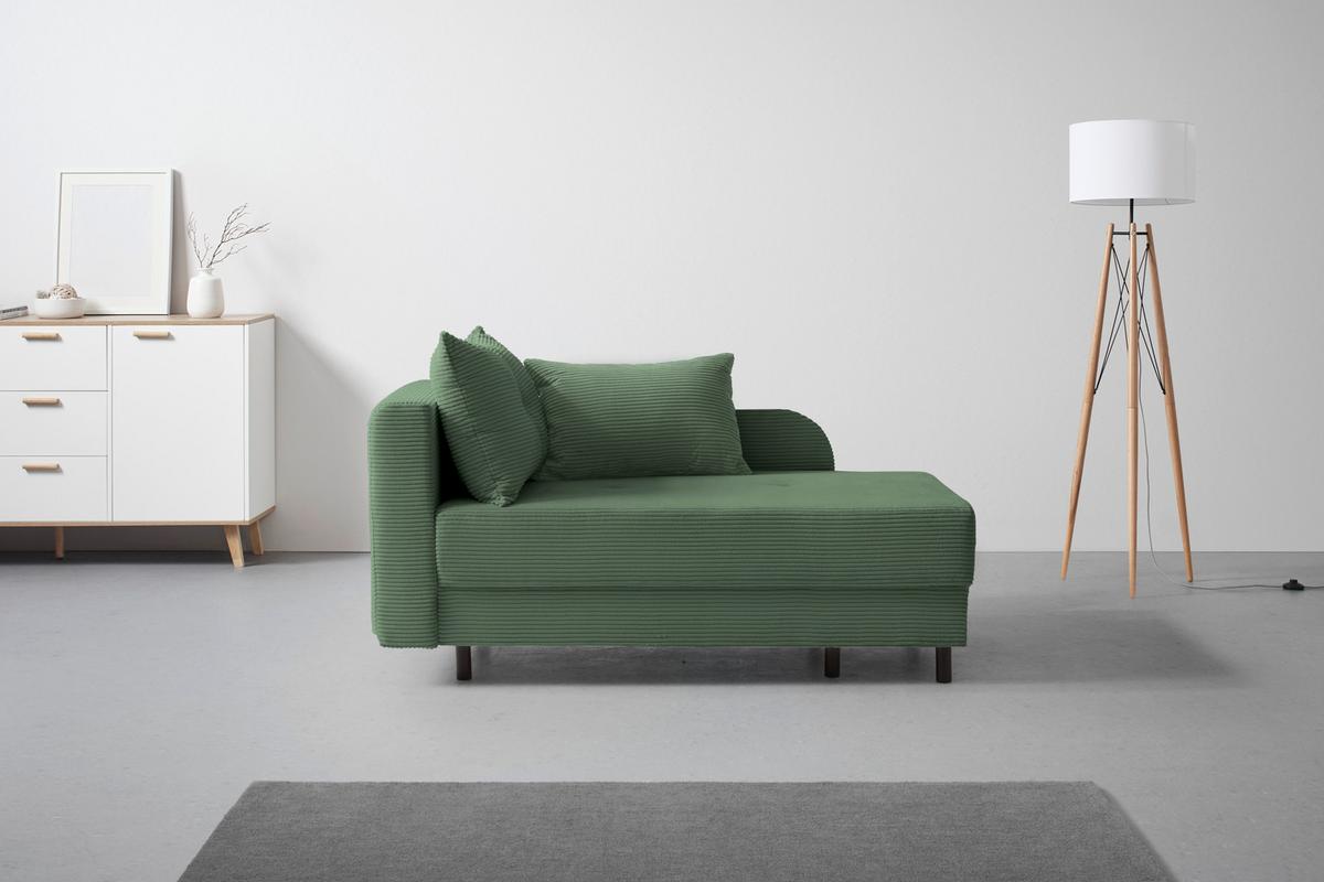 Liege Nova Olivgrün - Schwarz/Olivgrün, MODERN, Holz/Textil (85/62/145cm) - Based