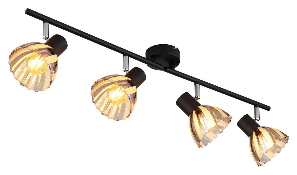 STRAHLER 54315S-4 ZACHERY - Schwarz/Grau, Konventionell, Glas/Metall (70/13/19cm) - Globo