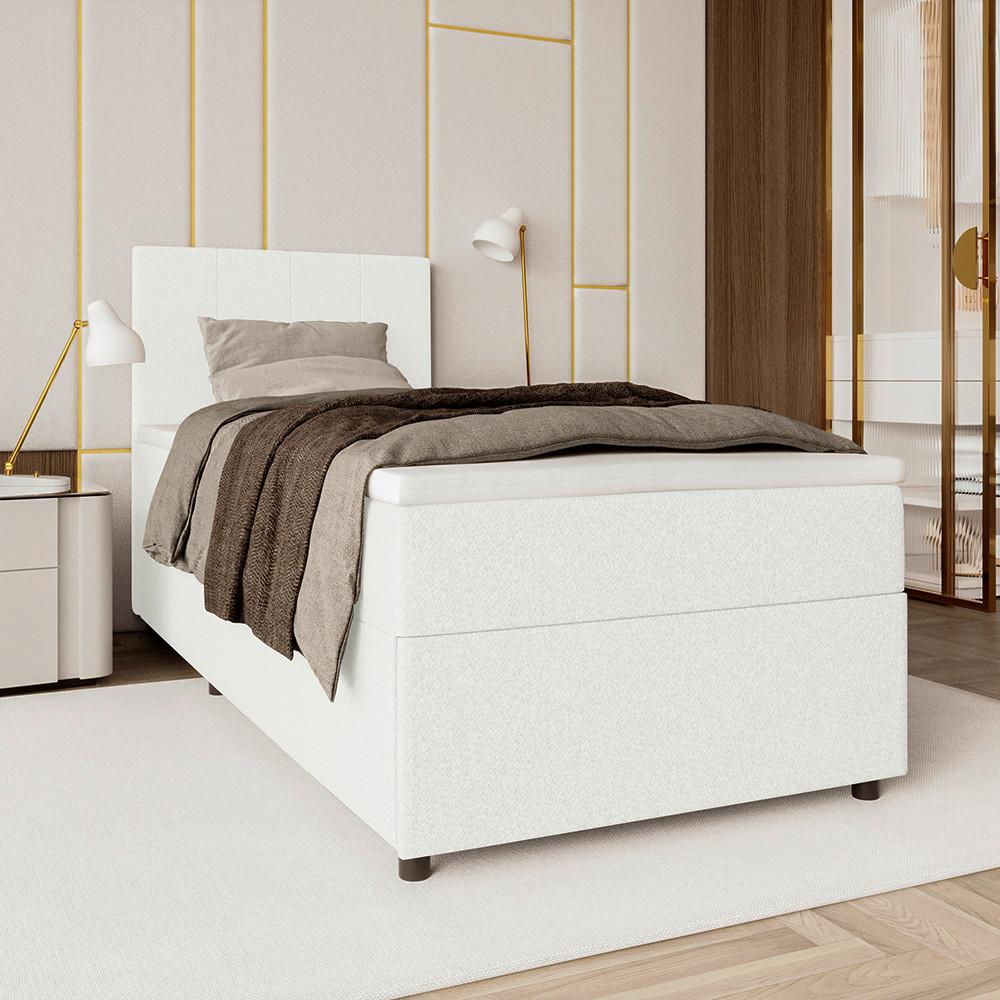 Boxbett Odin Creme ca. 120x200cm - Creme/Schwarz, KONVENTIONELL, Kunststoff/Textil (120/200cm) - Based