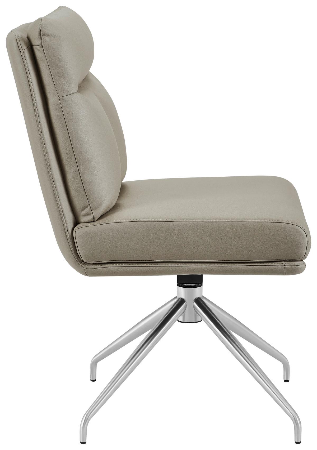 KRZESŁO EMMA - kolor stalowy/taupe, Design, metal/tkanina (51,5/89,5/65cm) - Novel