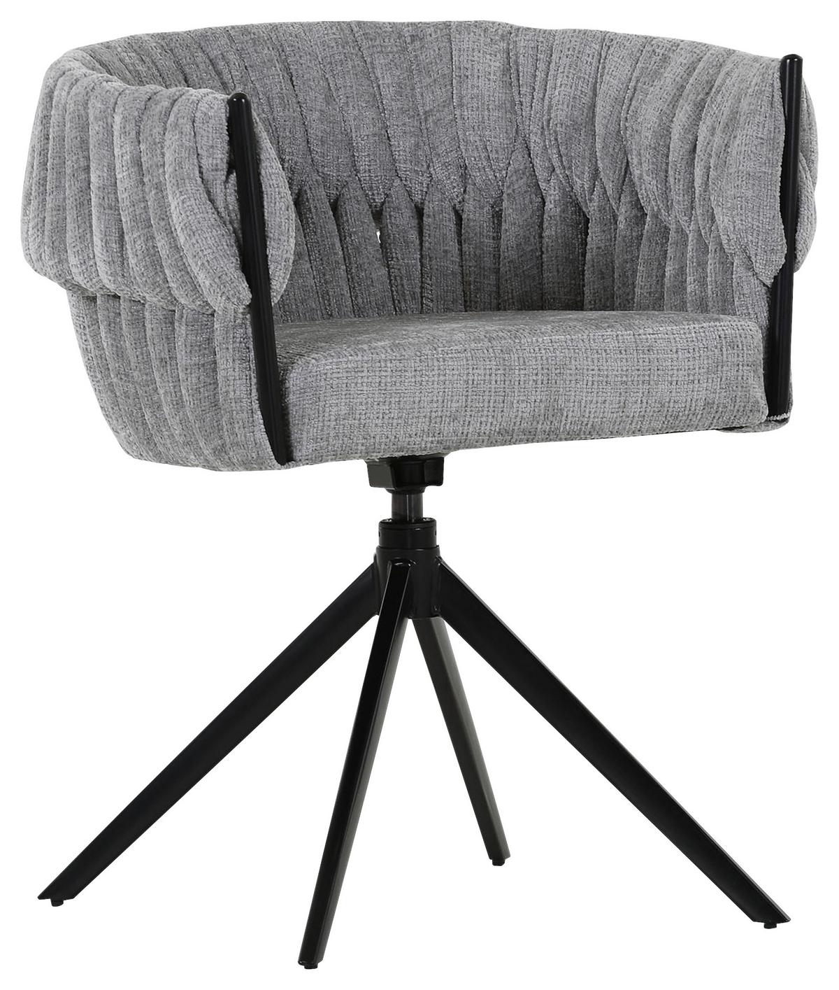 KRZESŁO Z PODŁOKIETNIKAMI TWISTY - jasnoszary/czarny, Design, metal/tkanina (65/76/60cm) - Carryhome