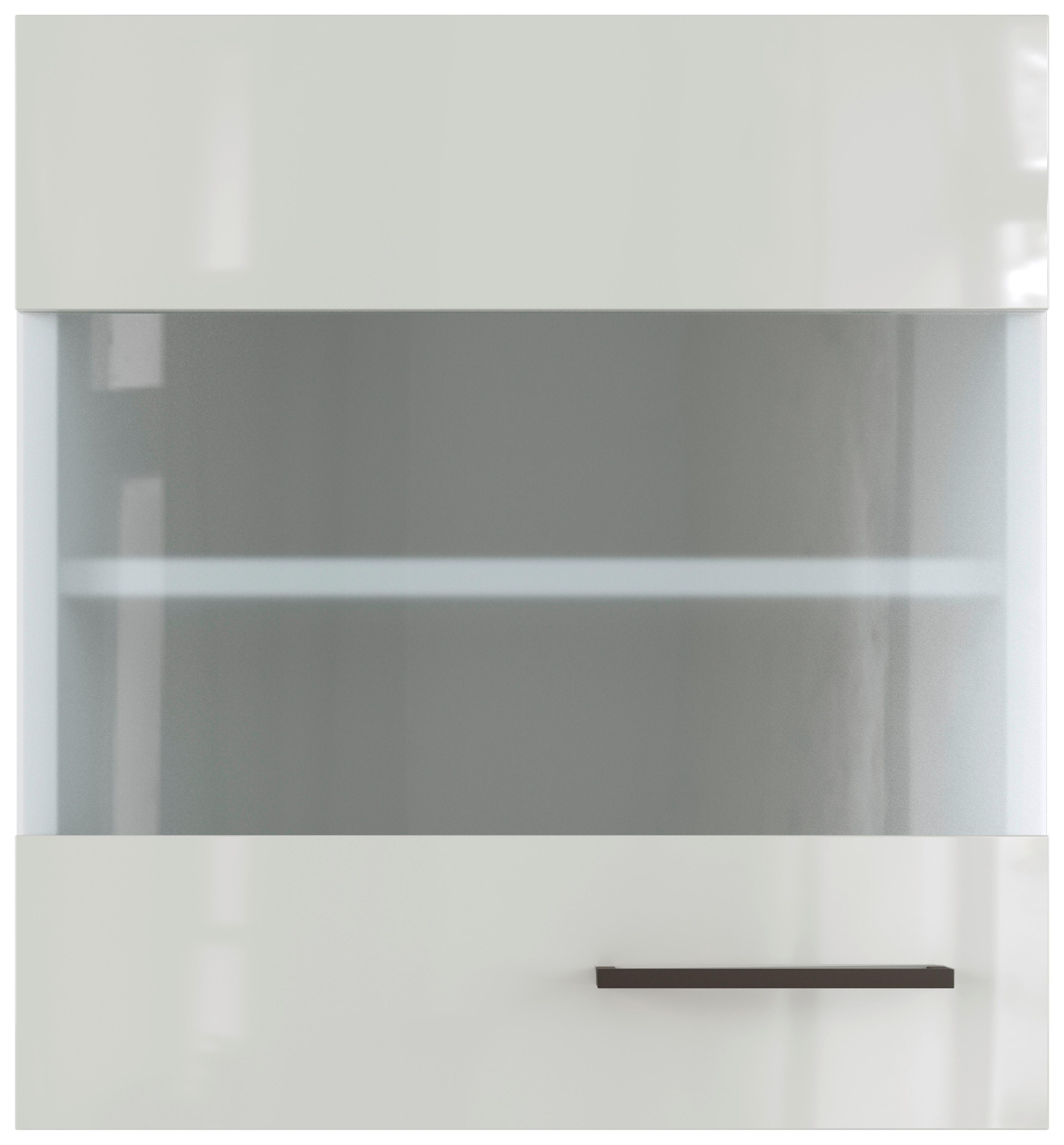 Küchenoberschrank in Lichtgrau glänzend - Schwarz/Grau, MODERN, Holzwerkstoff/Metall (50/54/32cm) - FlexWell