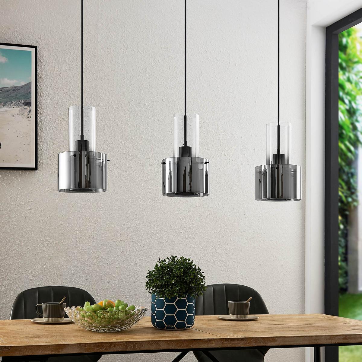 LAMPA WISZĄCA EOS *DK* - ciemnoszary, Design, metal/szkło (97/18/150cm) - Dieter Knoll