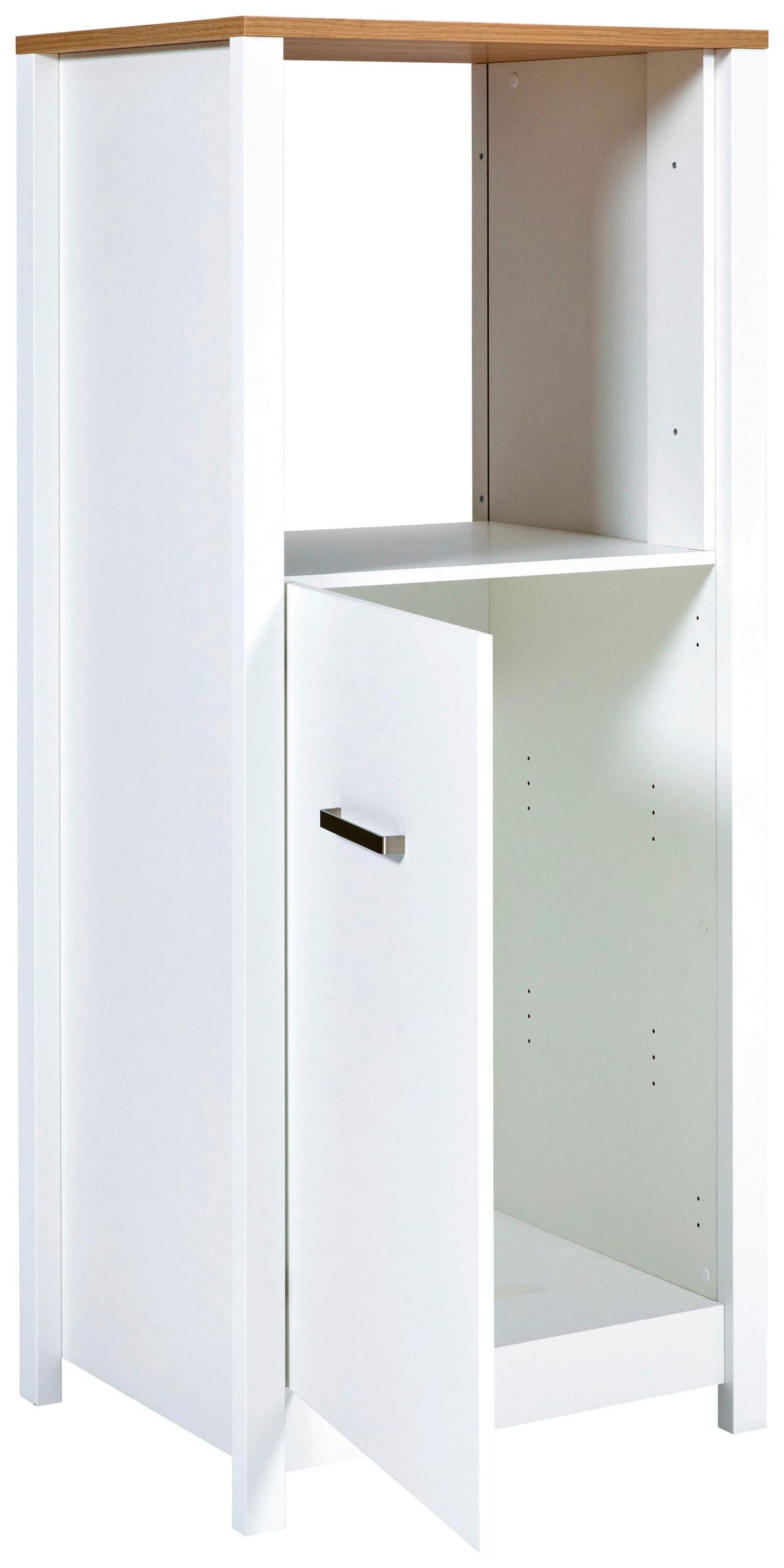 Geräteumbauschrank Sicilia Weiß/Eiche Artisan - Silberfarben/Weiß, MODERN, Holzwerkstoff/Metall (70/167/60cm) - Mömax