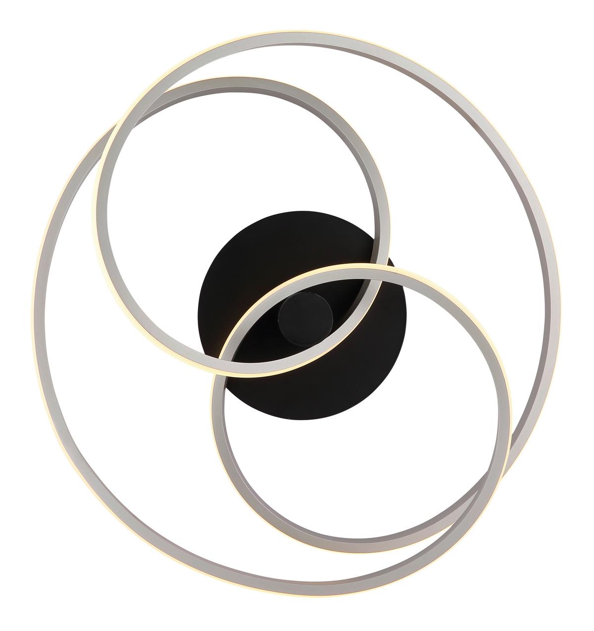 LED-DECKENLEUCHTE 67183-40N GLYXAR - Weiss/Schwarz, Design, Kunststoff/Metall (50/16cm) - Globo