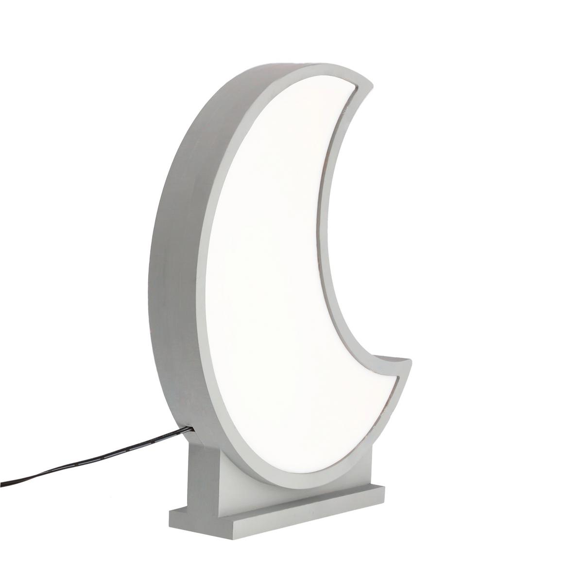 Dječja Stolna Svjetiljka 41-11640 Moon - siva, Basics, drvni materijal/plastika (26/5/29.5cm)