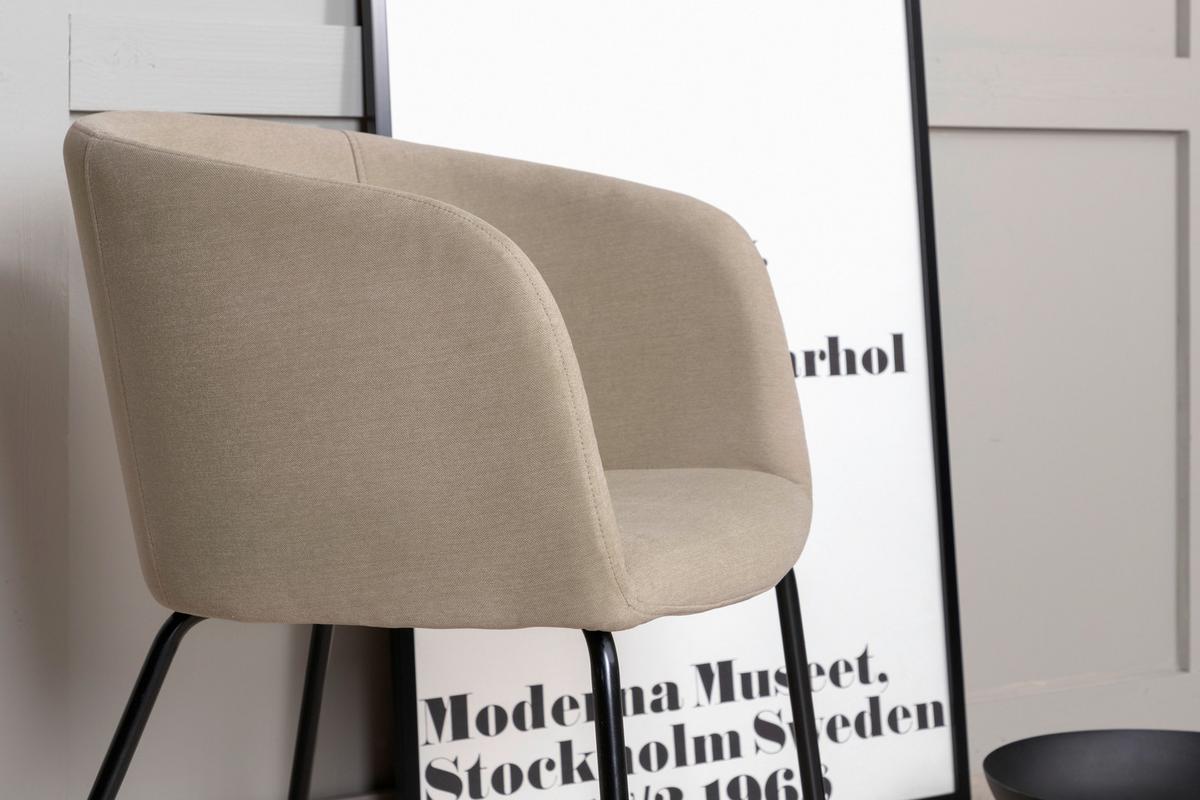 Stuhl Berit ca. 55x78x55 cm Beige - Beige/Schwarz, Design, Holz/Kunststoff (55/78/55cm) - Livetastic