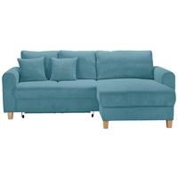 Wohnlandschaft Lille Petrol - Hellbraun/Petrol, MODERN, Holz/Textil (232/156cm) - Based
