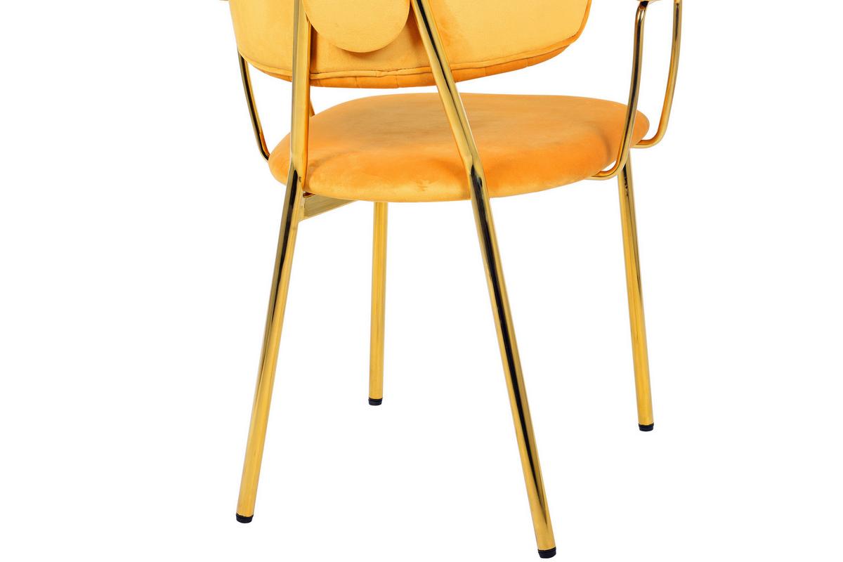 STUHL-SET GISELLE 225 - Goldfarben/Orange, Design, Kunststoff/Metall (63/80/51cm) - Kayoom