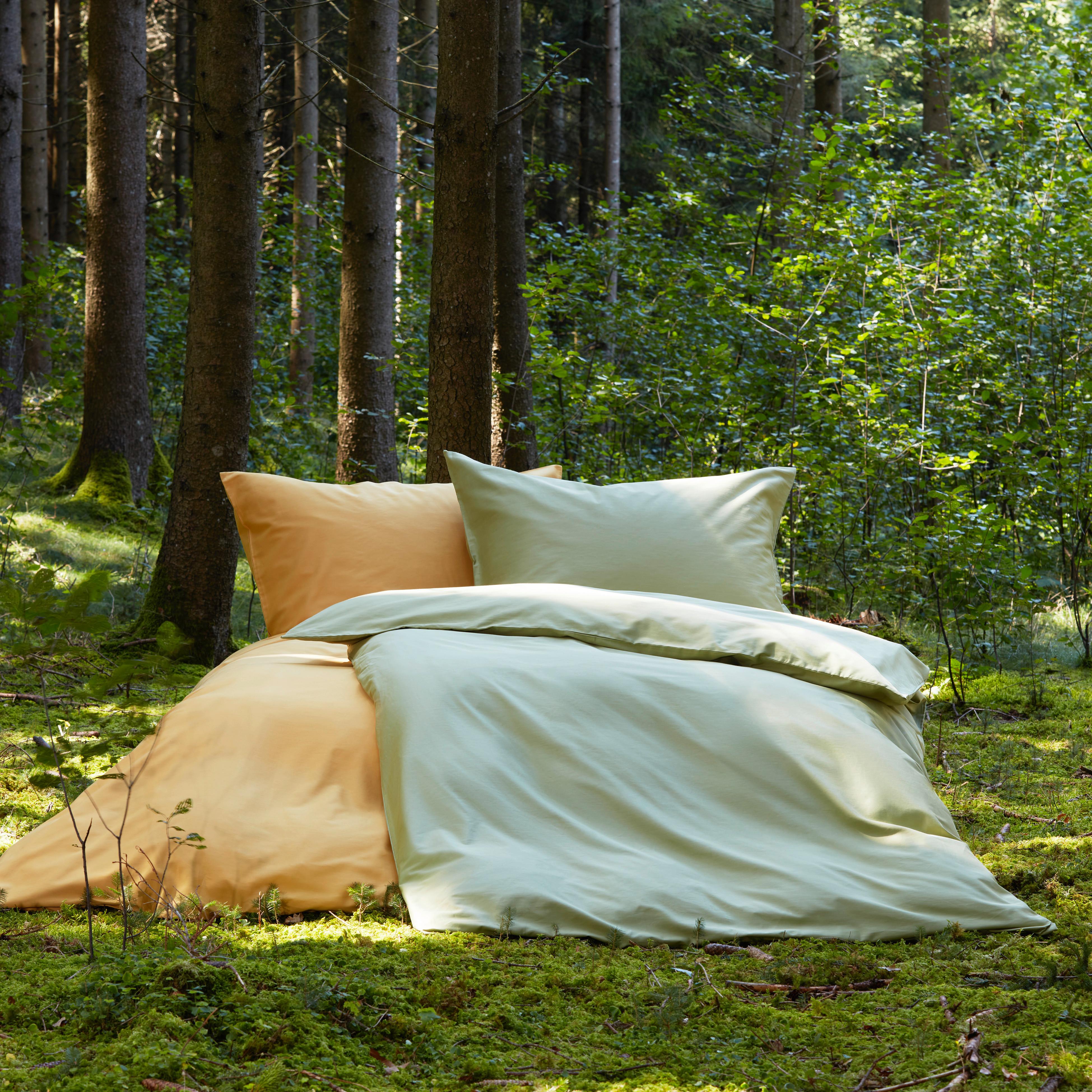 Bettwäsche Bio-Eva in Gelb ca. 140x200cm - Gelb, MODERN, Textil (140/200cm) - ecoTree