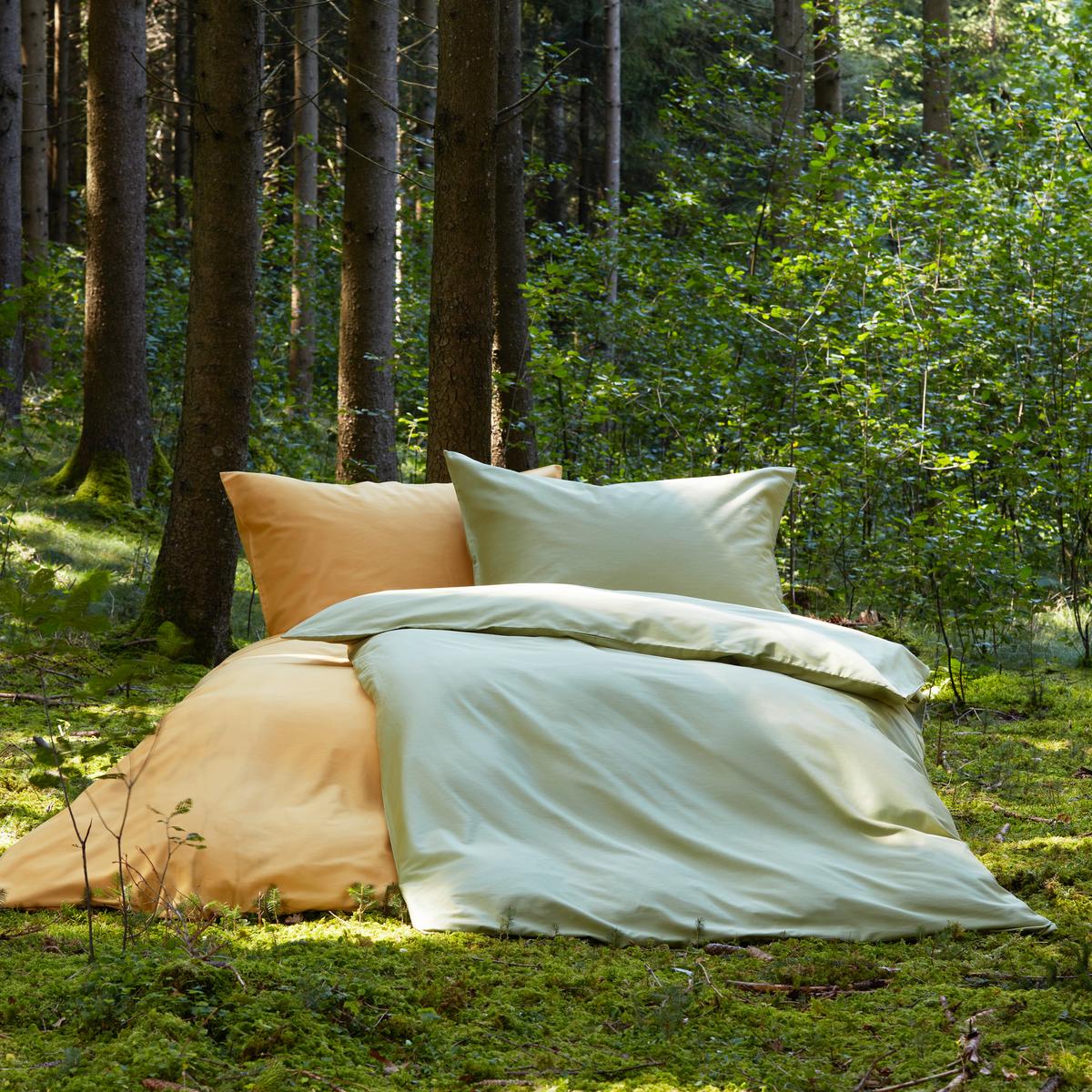 Bettwäsche Bio-Eva in Gelb ca. 135x200cm - Gelb, MODERN, Textil (135/200cm) - ecoTree