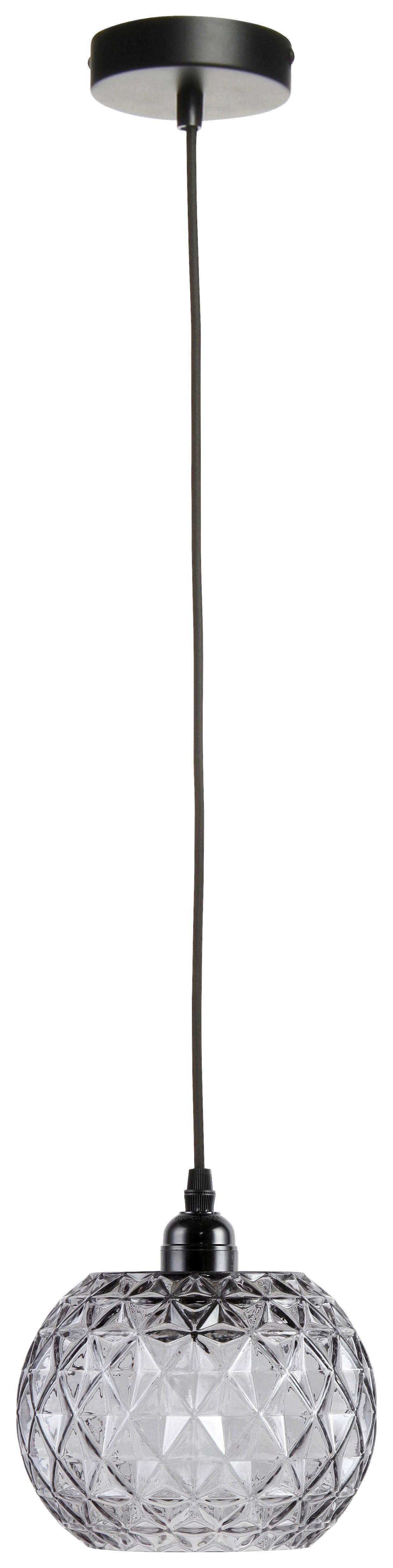 Hängeleuchte Corvus Klar / Grau - Klar/Grau, Basics, Glas (18/18/18cm) - Kayoom