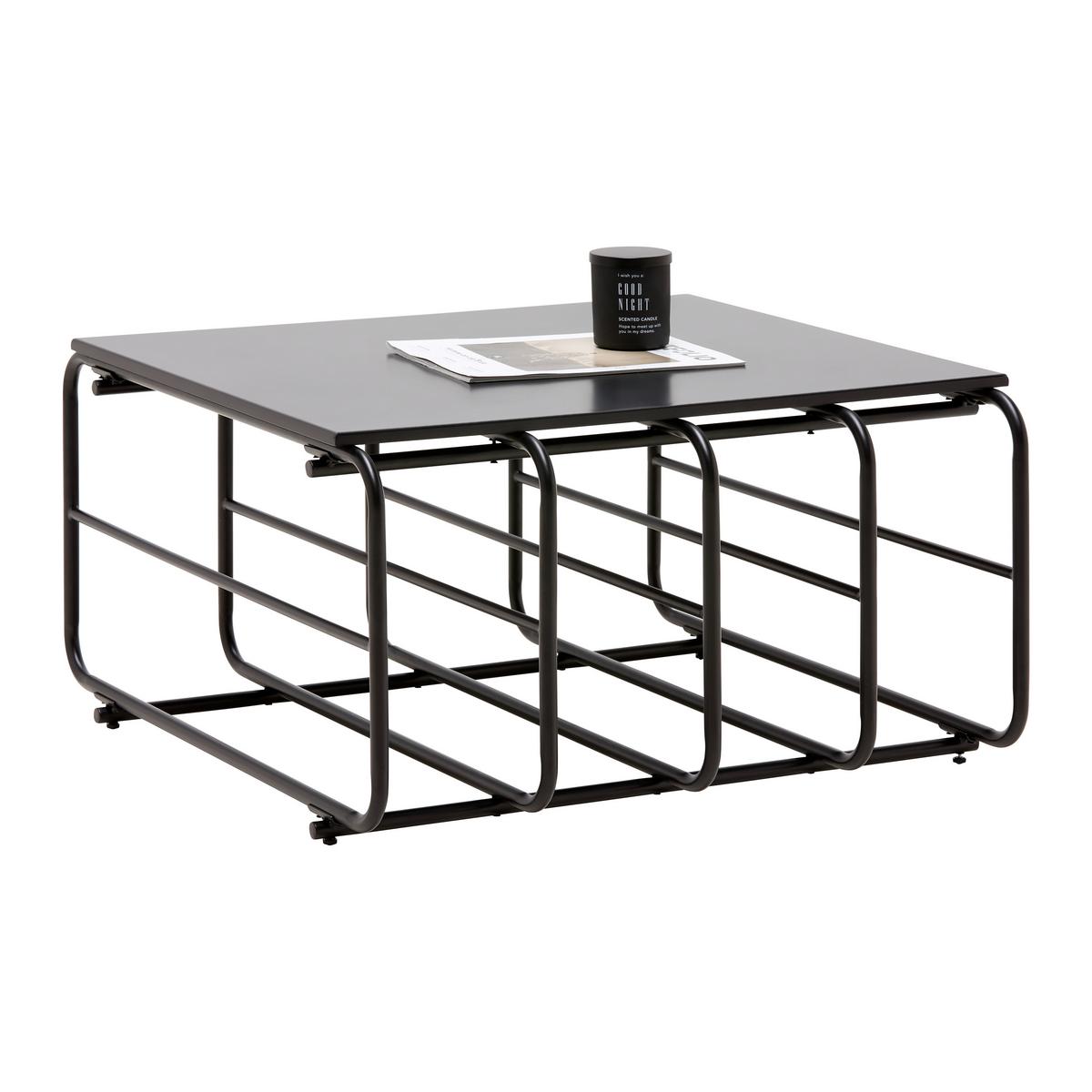 Couchtisch Pipe Schwarz - Schwarz, MODERN, Holzwerkstoff/Metall (70/38/70cm) - Mömax