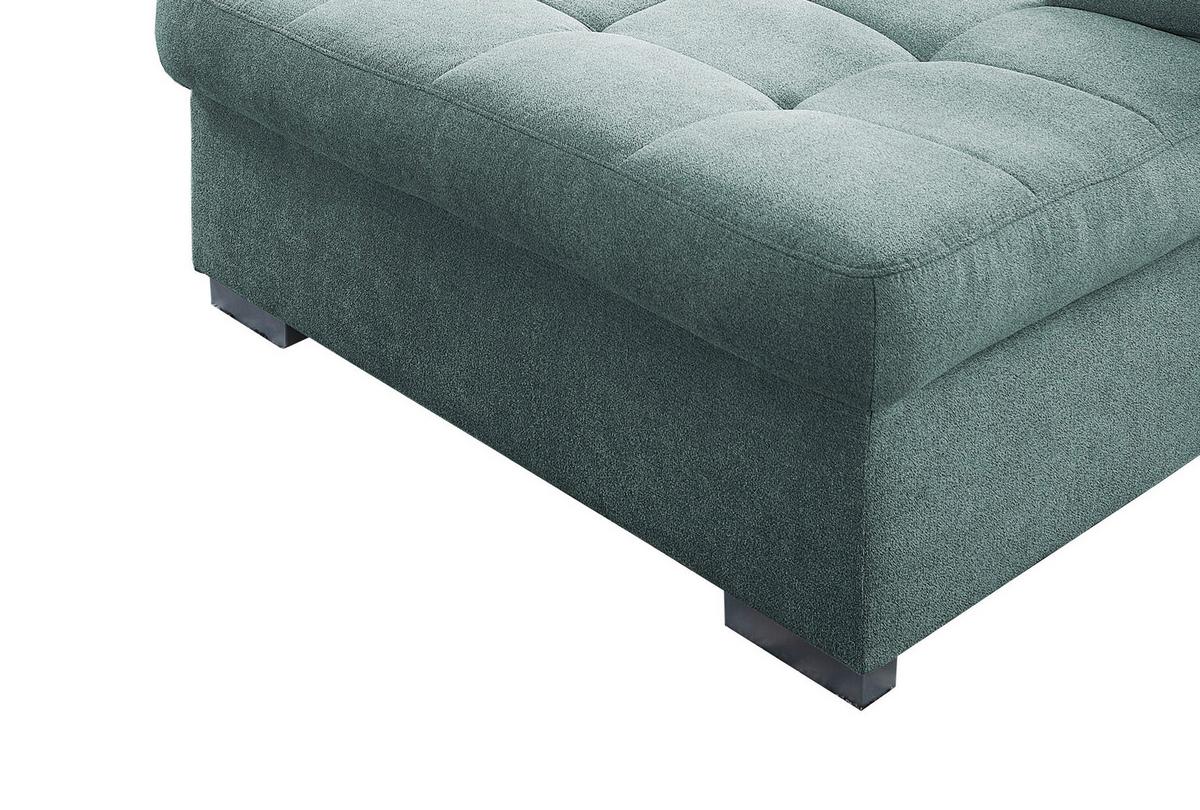 Wohnlandschaft Zira Mintgrün Nylon/Mikrofaser - Chromfarben/Mintgrün, Design, Kunststoff/Textil (212/330/169cm) - Livetastic