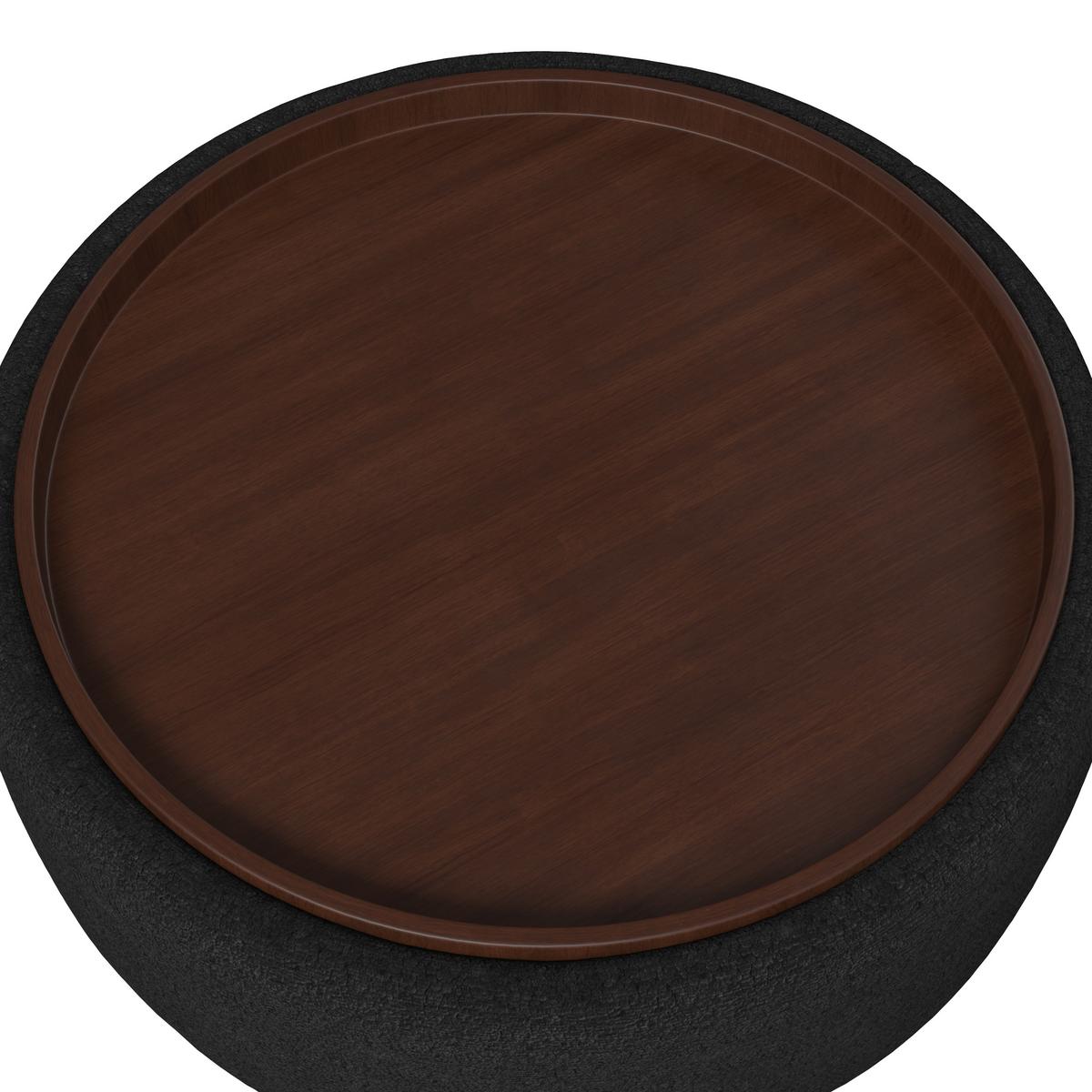 Couchtisch Kira Chenille Schwarz/Walnuss - Schwarz, MODERN, Holz/Textil (86/86/43cm) - Bessagi Home