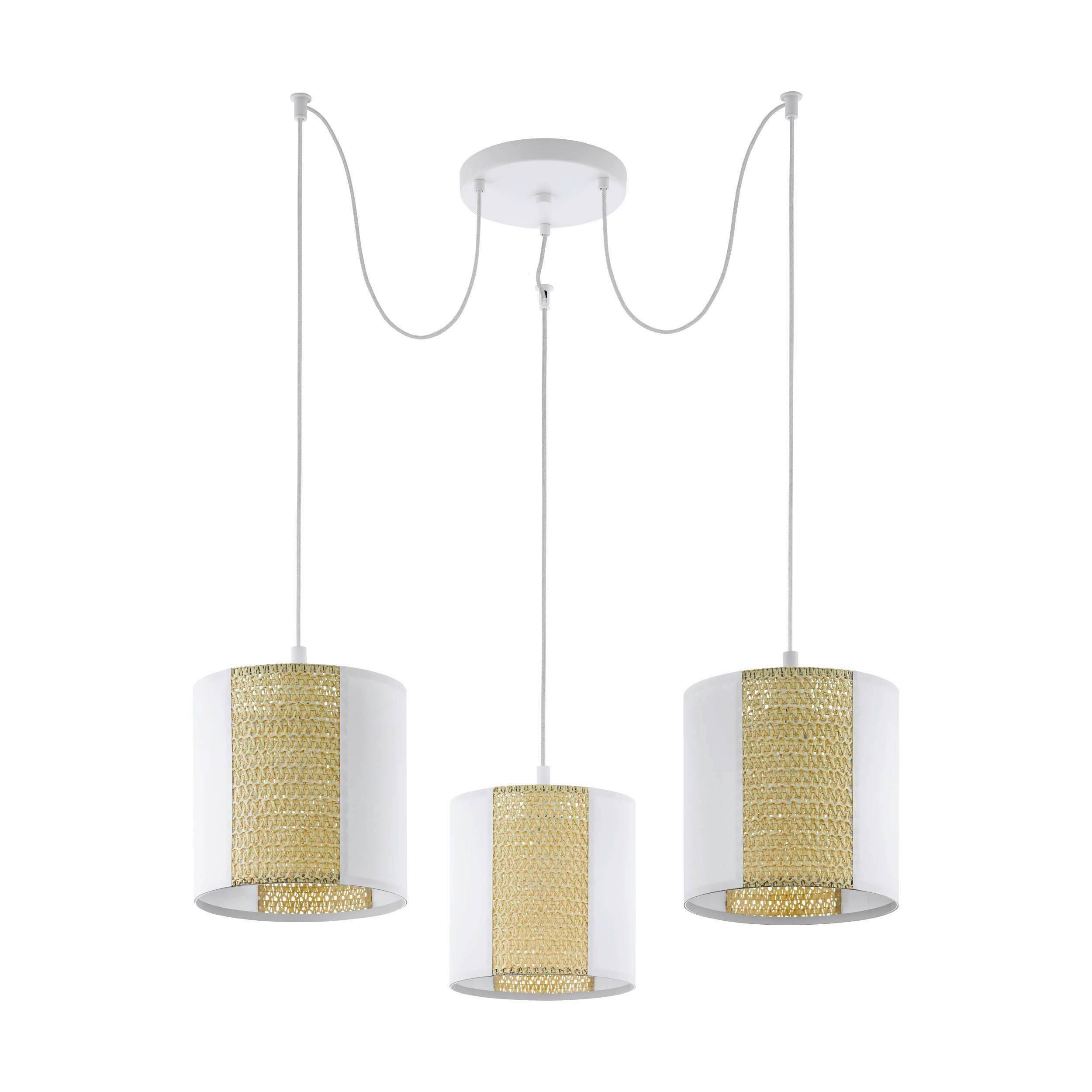 Hängeleuchte 43403* Arnhem - Weiss/Braun, Natur, Naturmaterialien/Papier (96/130cm) - Eglo