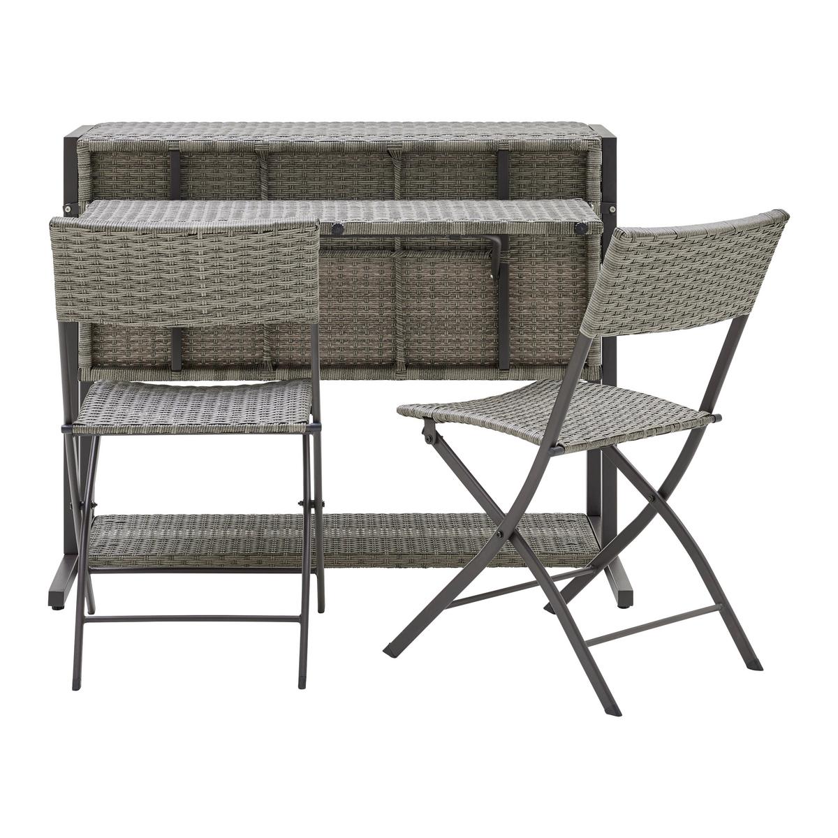 Balkonski Set Mario - sivo-smeđa, Moderno, tekstil/metal (110/86,5/80cm) - Bessagi Garden