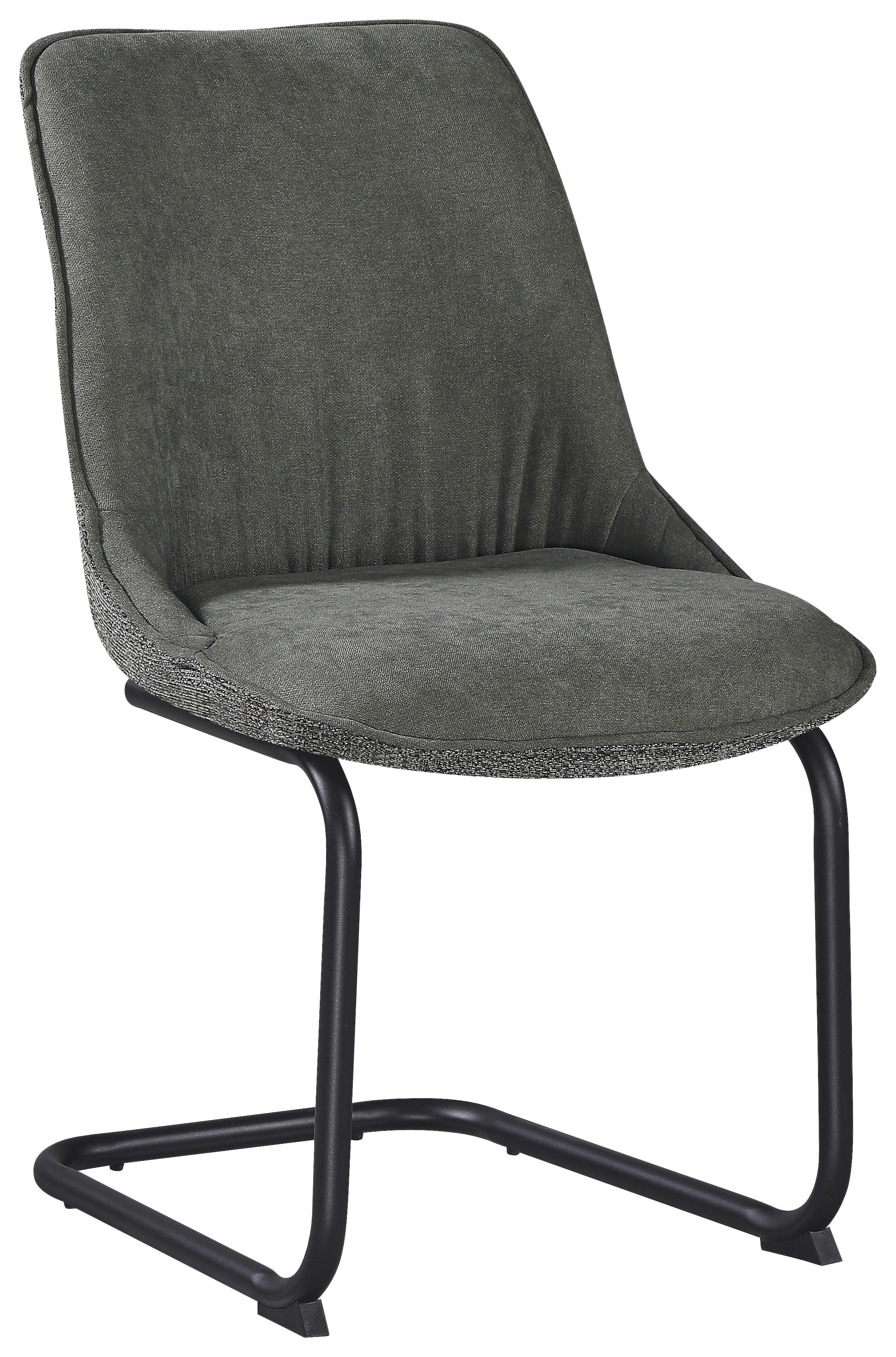 Stuhl Nova Grün - Schwarz/Grün, MODERN, Textil/Metall (51/86/59cm) - Premium Living