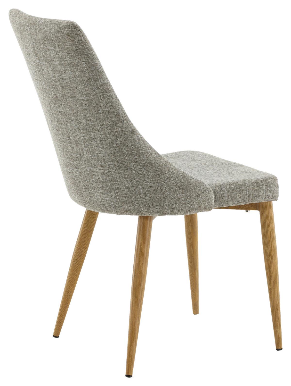 STUHL-SET LEONE - Beige/Hellgrau, Design, Textil/Metall (46.5/91/63cm) - Livetastic