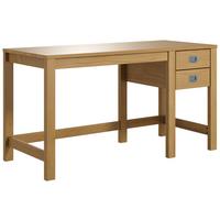 BIURKO ETERNO - kolor srebrny/kolor naturalny, Natur, materiał drewnopochodny/metal (140/60/75cm) - Livetastic