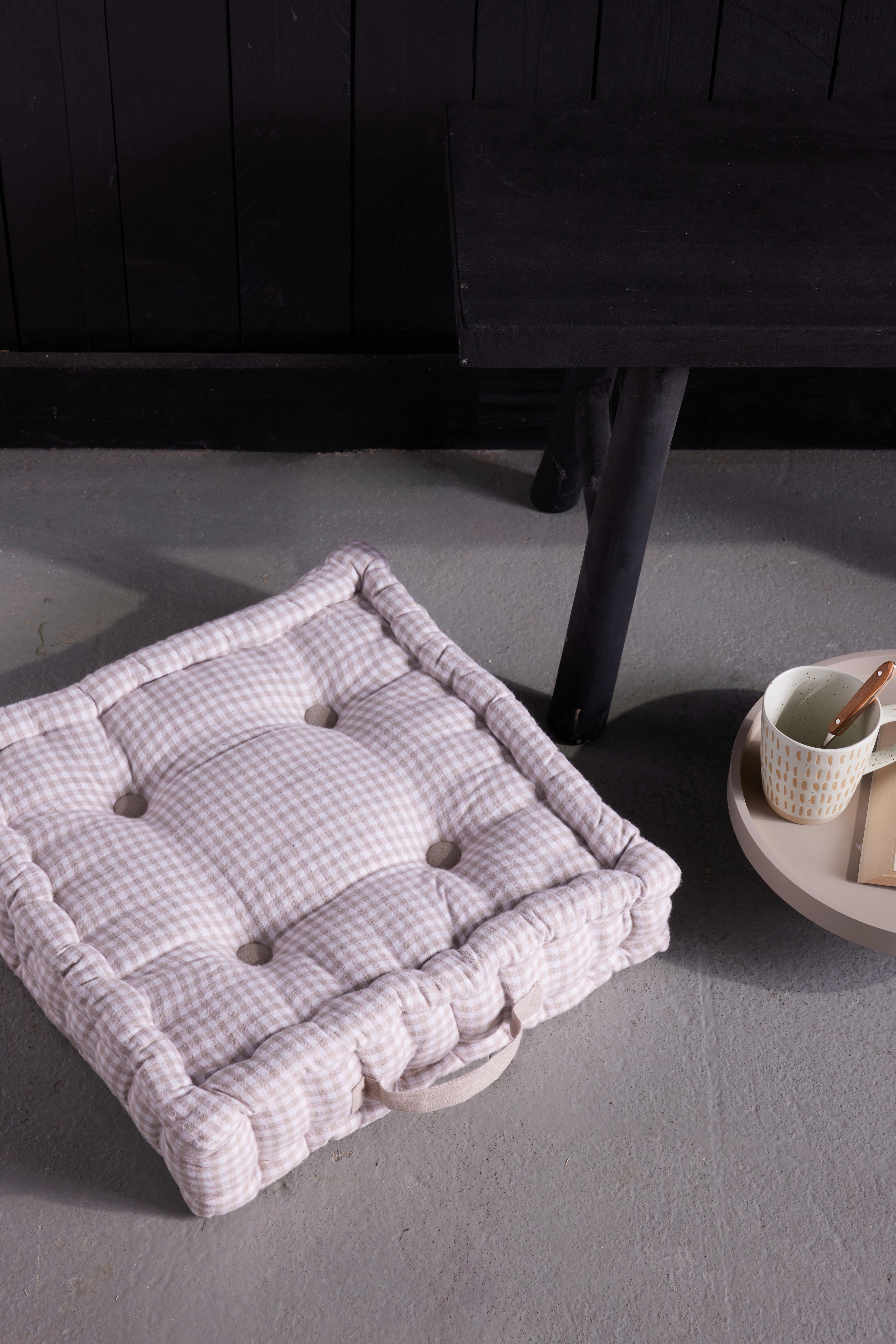 Pernă pentru șezut Vichy cca. 45/45cm - negru, textil (45/45/10cm)