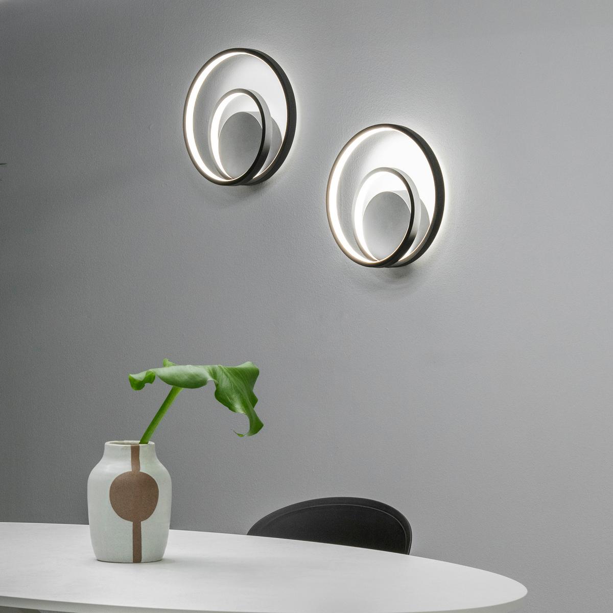 LED-Wandleuchte Schwarz max. 28 Watt - Schwarz, Design, Kunststoff/Metall (29/30/8cm) - Ideal Lux