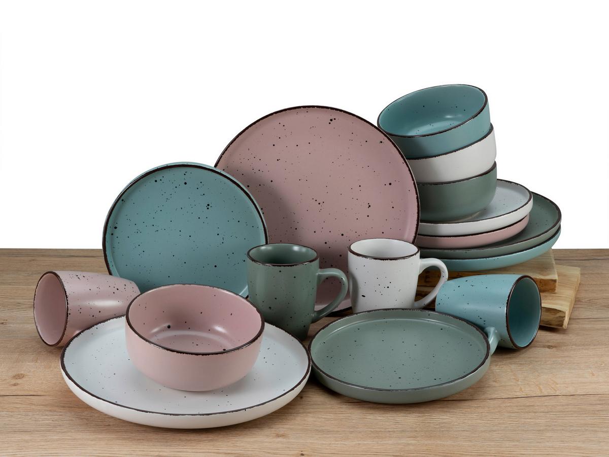 Kombinirani Servis Modern Fashion, 16-Delni - temno roza/modra, keramika - Creatable