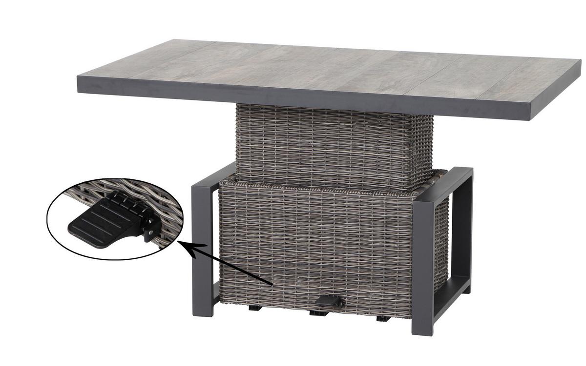 Loungegarnitur Corido 7-tlg. Grau - Grau, Basics, Keramik/Kunststoff (72/103/93cm) - Siena Garden