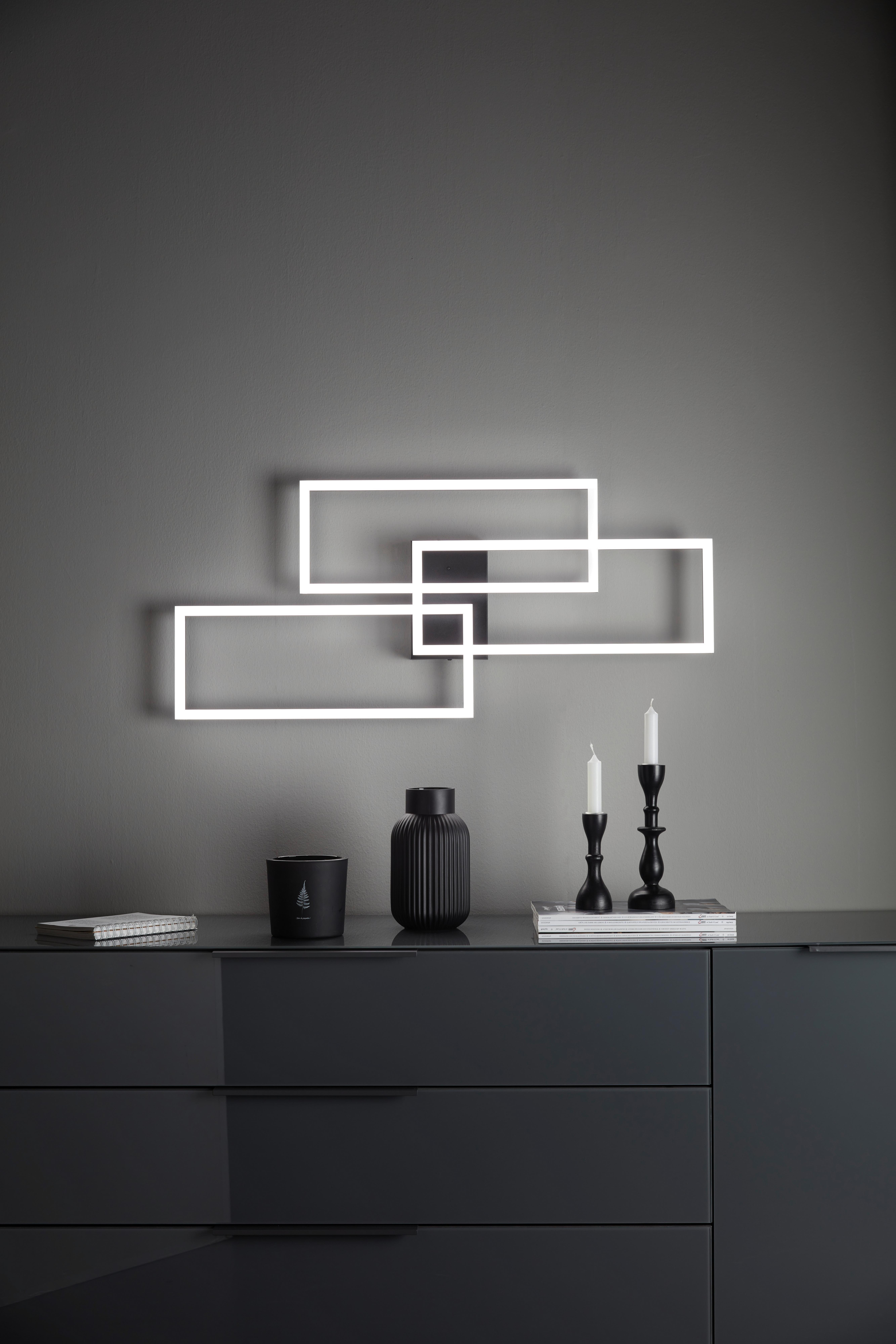 Led Mennyezeti Lámpa Bekka - fekete/opál, Modern, műanyag/fém (90/40/8cm) - Premium Living