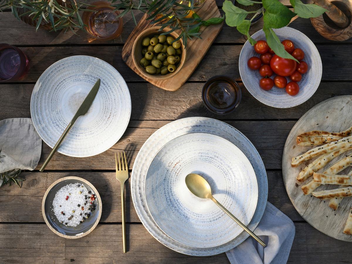 Jedilni Servis Neapel Offwhite, 16-Delni - krem barve/rjava, Basics, keramika - Creatable