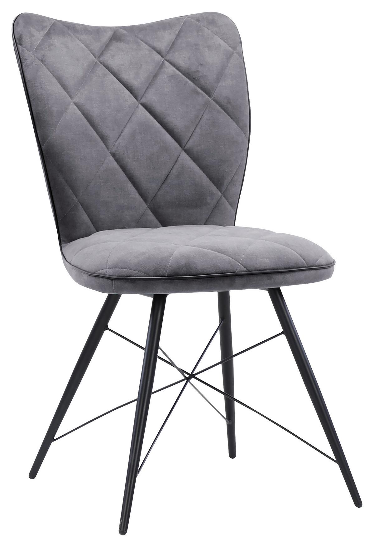 KRZESŁO CHRISTOPHER   -HOM IN- - czarny/szary, Design, metal/tkanina (48/89/62cm) - Hom`in