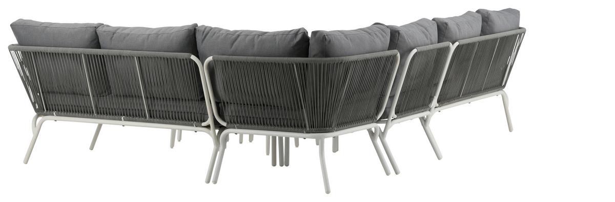 Dining-Loungeset Roxo ca. 283x221 cm Grau/Weiß - Weiß/Grau, KONVENTIONELL, Textil/Metall - Gardenson