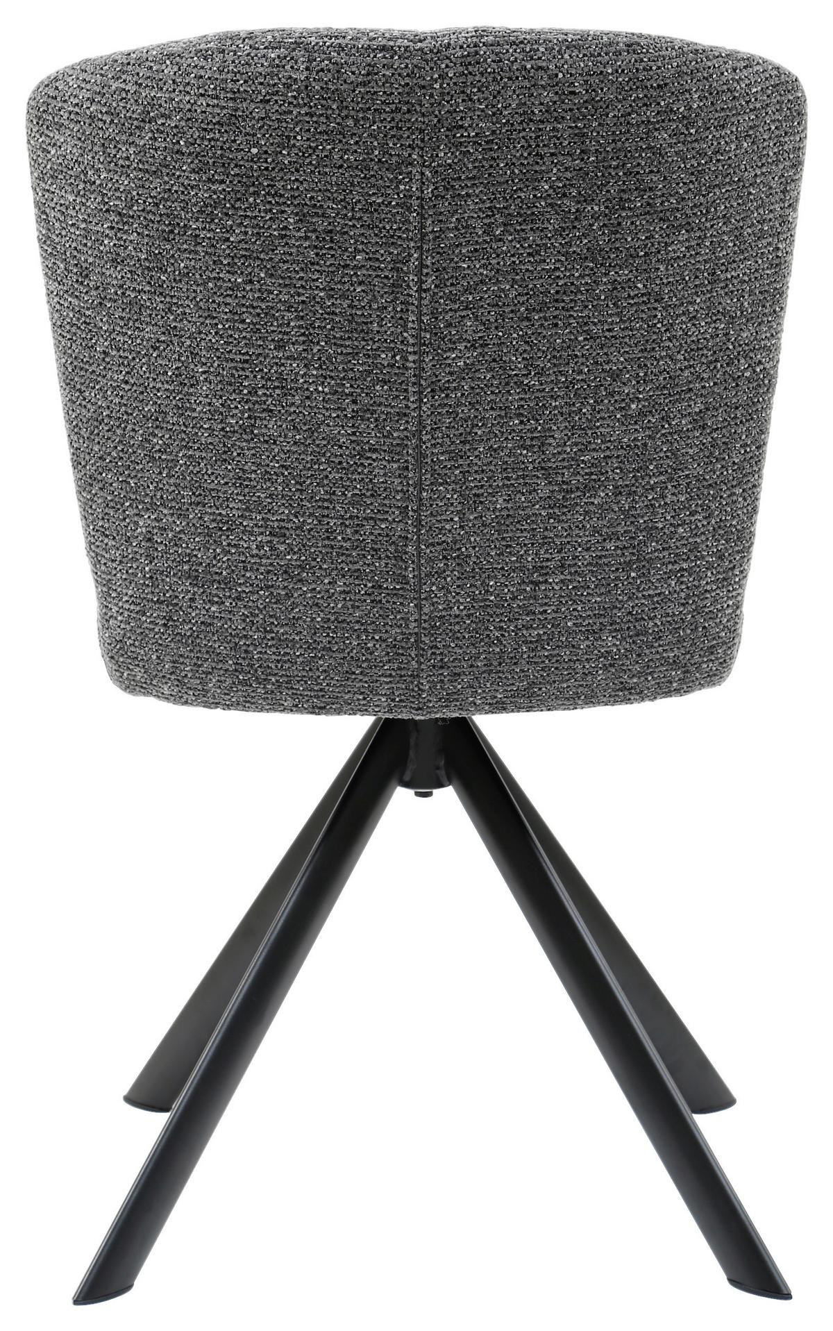 Stuhl Nora Grau/Schwarz - Schwarz/Grau, Modern, Holz/Textil (52/87/64cm) - Premium Living