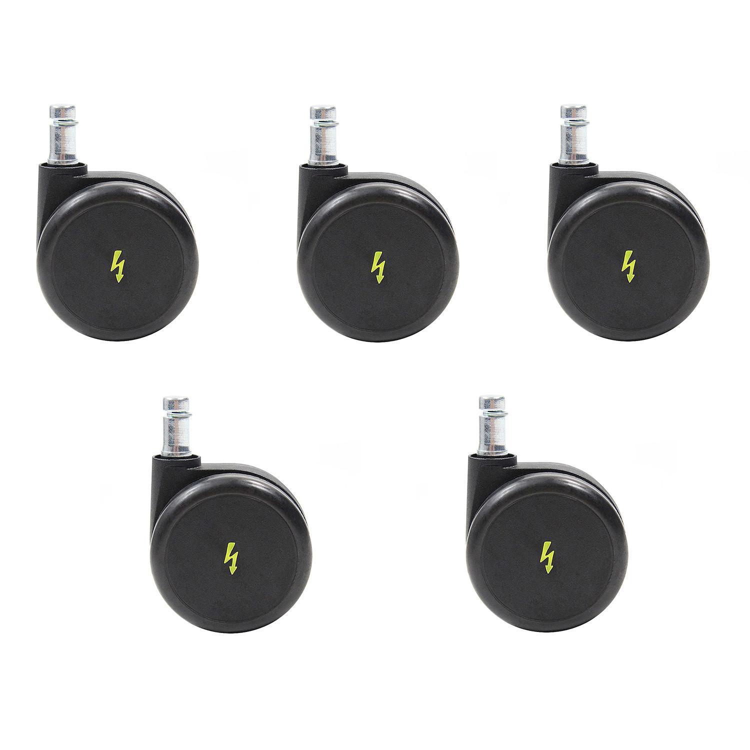 Set Kolesc Za Vrtljivi Stol Rolo Esd, Črna, 5-Delni - črna, Basics, kovina/umetna masa (5/7/6,5cm) - MID.YOU