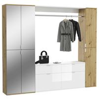 Serija Predsoblja Projekt X - bijela visoki sjaj, Konvencionalno, staklo/drvni materijal (212/193/34cm) - Modern Living