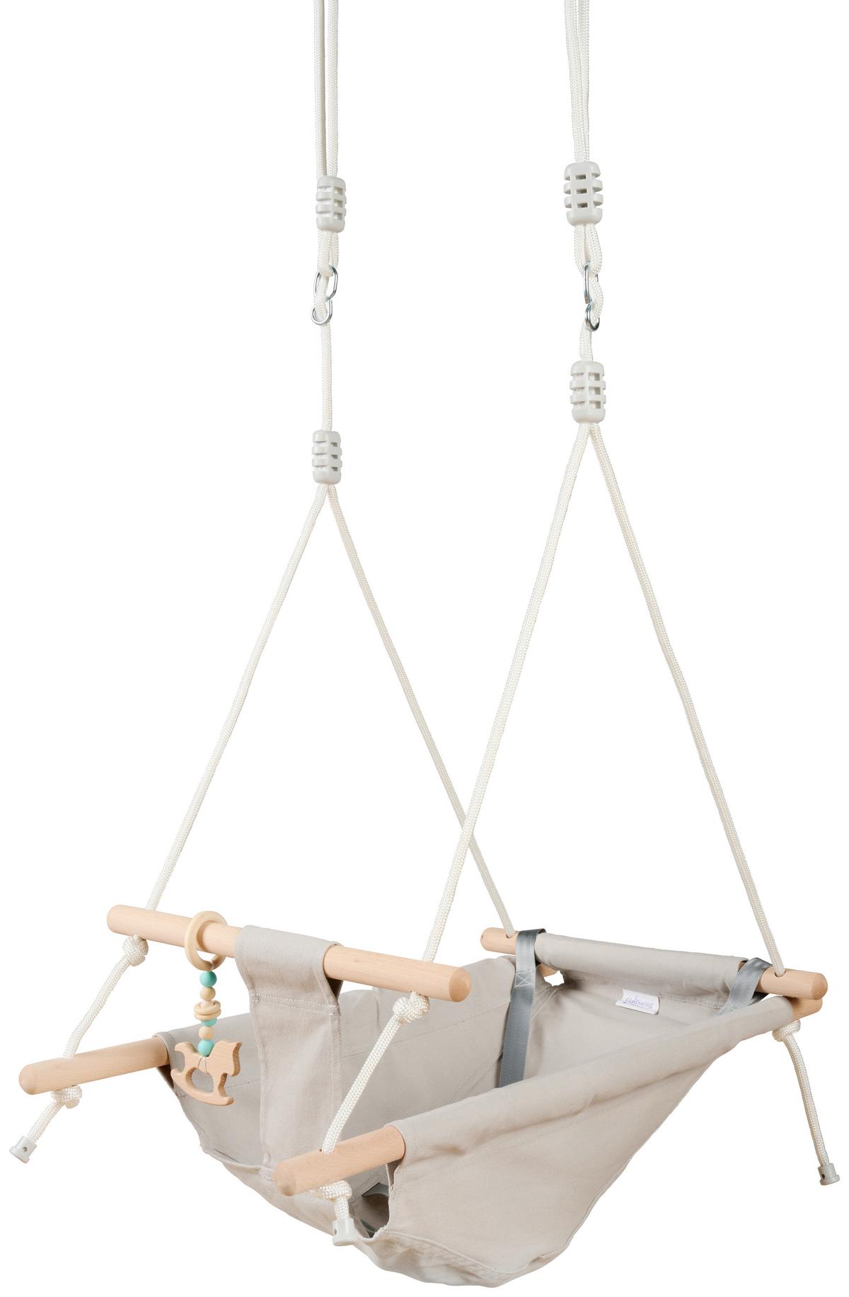 HUŚTAWKA DLA DZIECI ENJOY - kolor naturalny/biały, Basics, tworzywo sztuczne/metal (45/70/170cm) - My Baby Lou