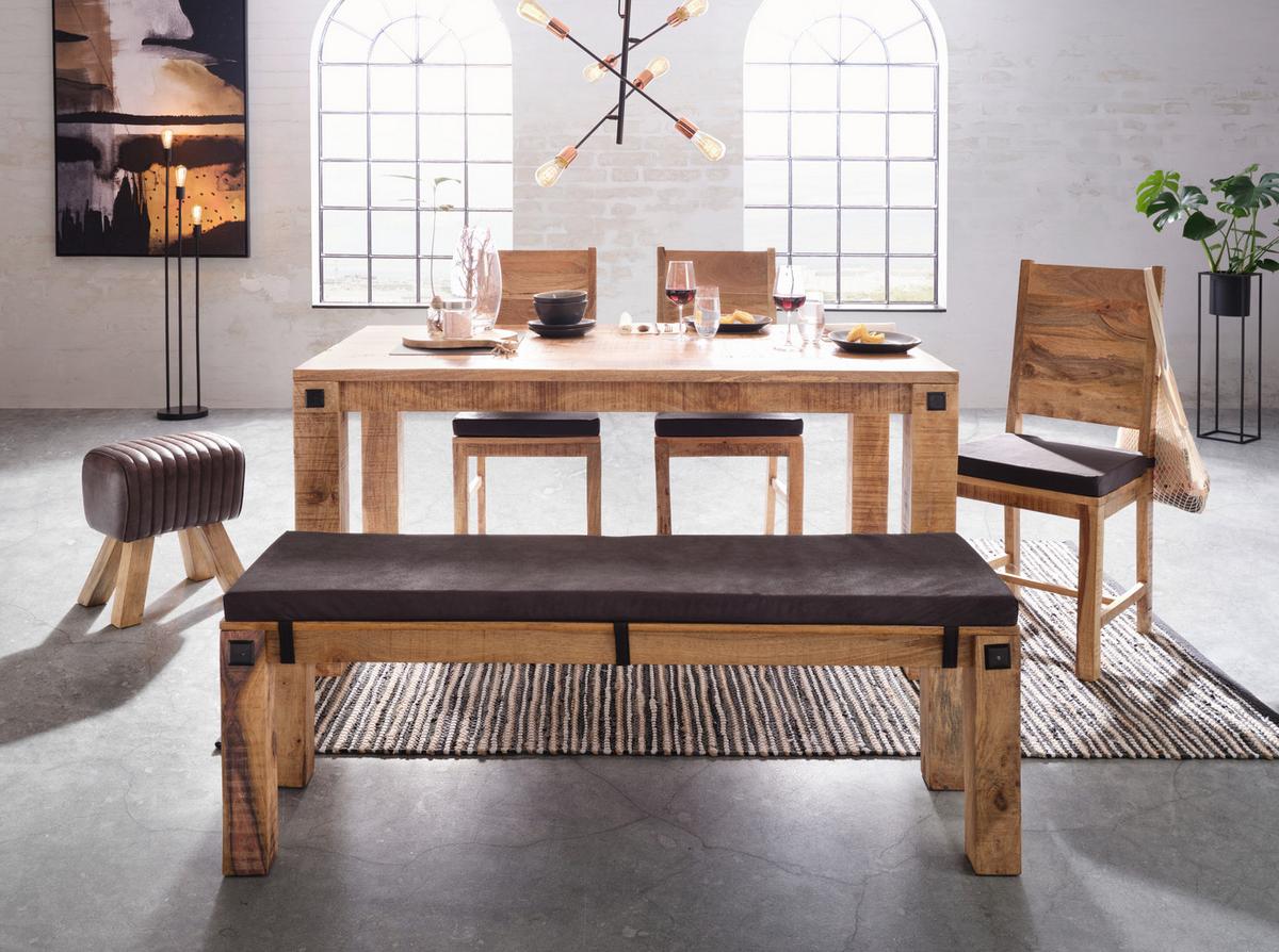 Esstisch aus Mangoholz massiv - Naturfarben, Lifestyle, Holz (160/76/90cm) - Zandiara