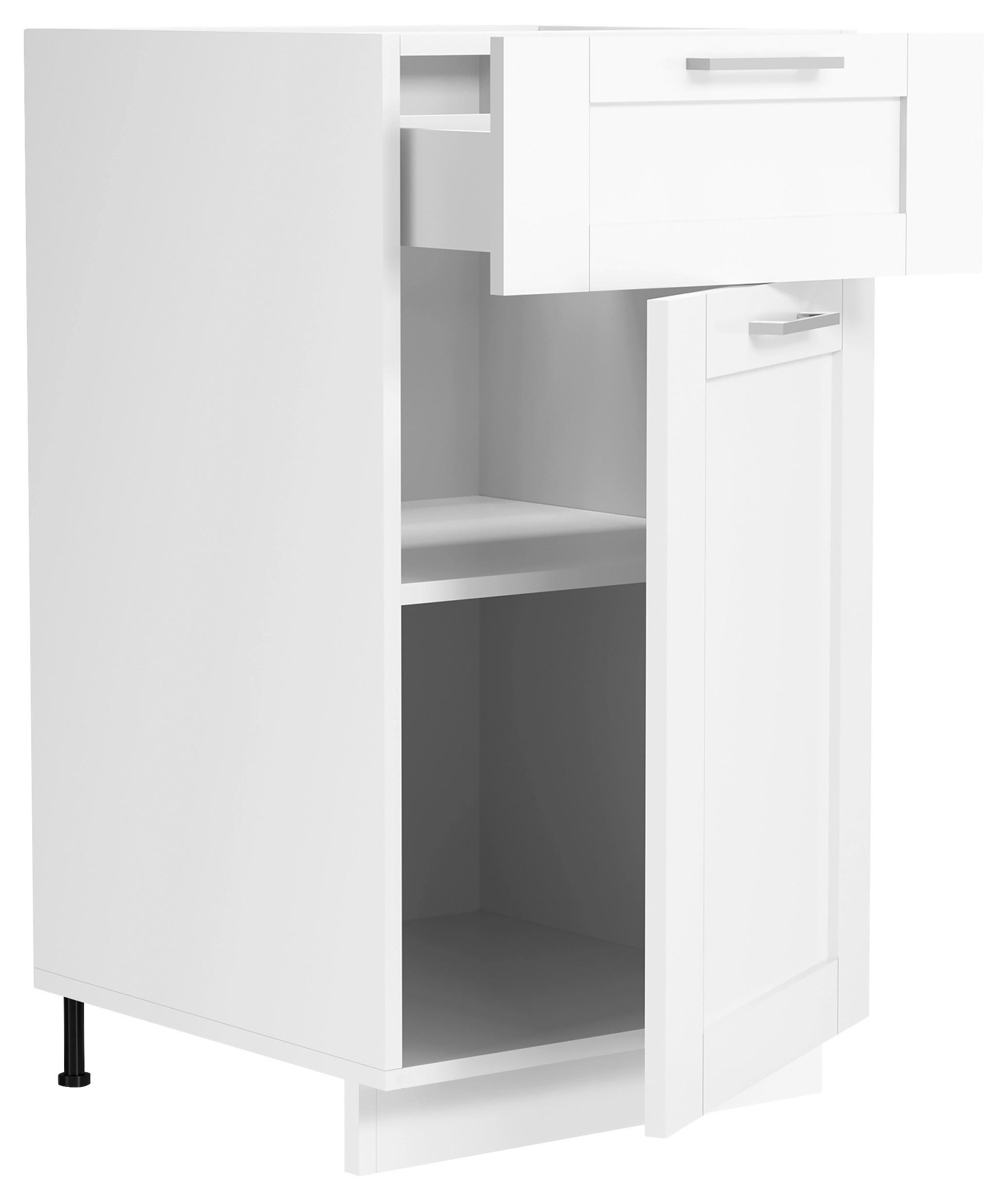 KÜCHENUNTERSCHRANK COLURA - Weiss/Silberfarben, Trend, Holzwerkstoff/Kunststoff (40/82/46cm) - MID.YOU