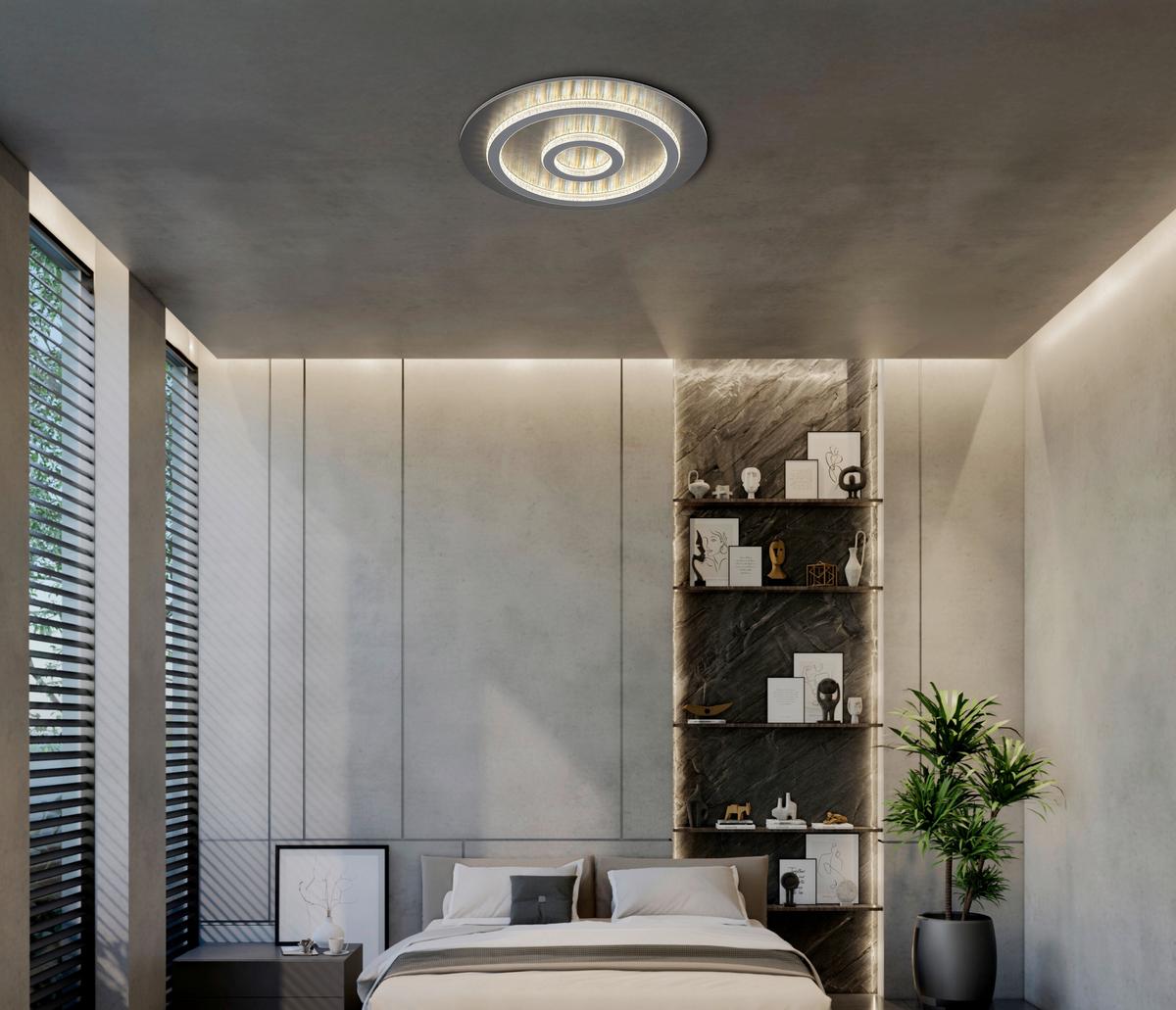 LED-DECKENLEUCHTE 48042-40A  JAYDEN - Klar/Anthrazit, Design, Kunststoff/Metall (45/5,5cm) - Globo