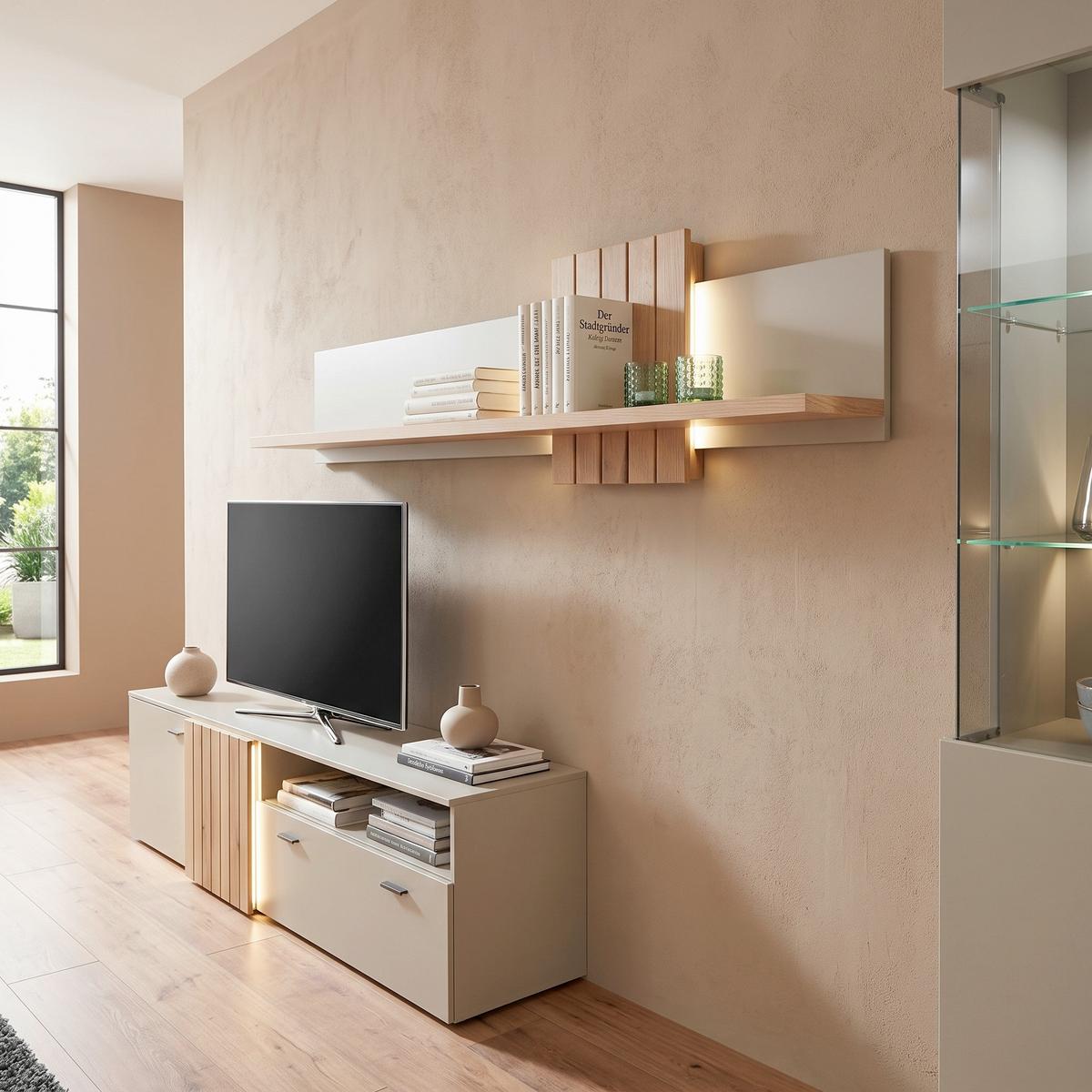 Zidna Polica Santana - Moderno, pločasti materijal (140/39/23,5cm) - Modern Living