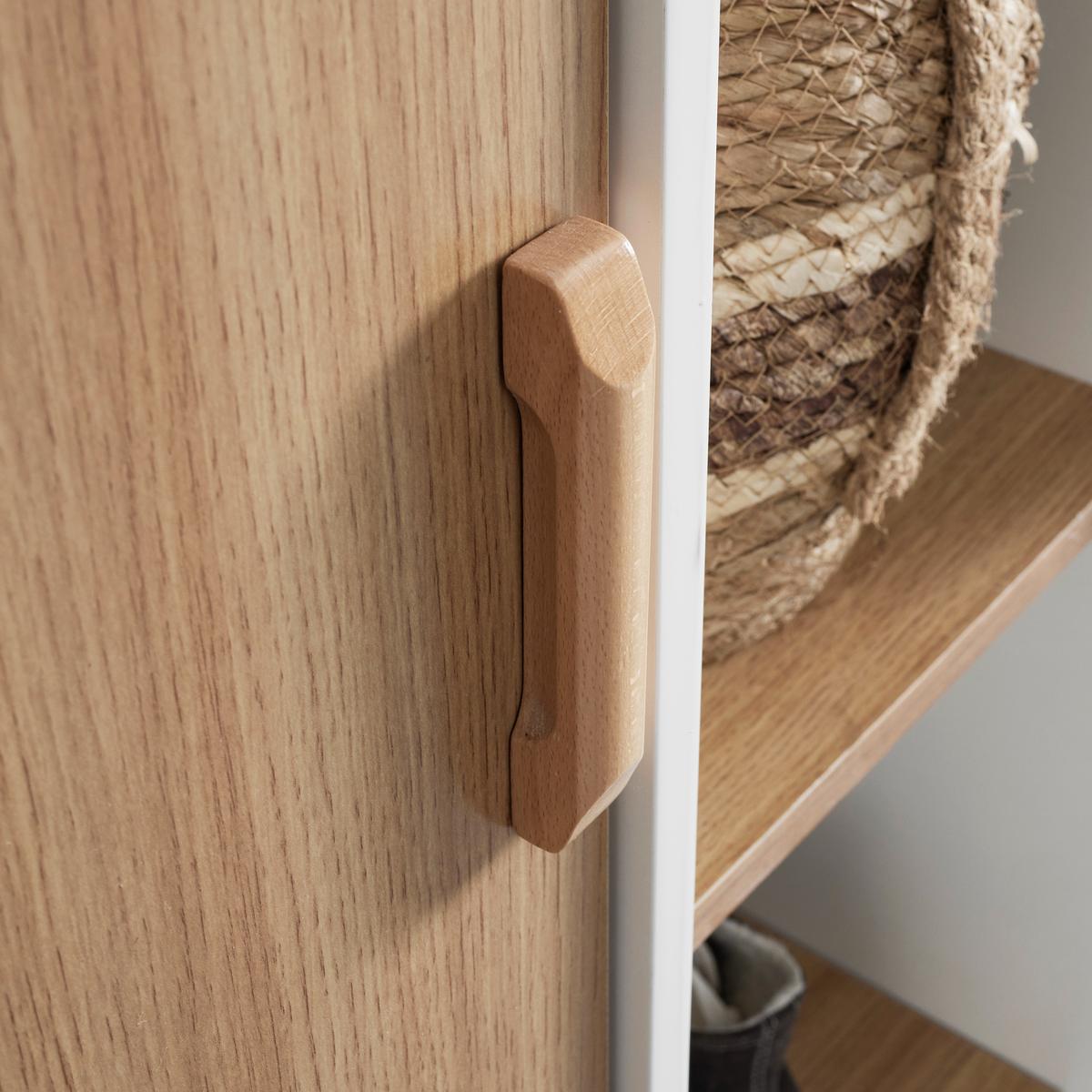 Kleiderschrank Poppy Natur/Weiß ca. 90x185x55 cm - Naturfarben/Weiß, MODERN, Holz/Holzwerkstoff (90/185/55cm) - Bessagi Kids