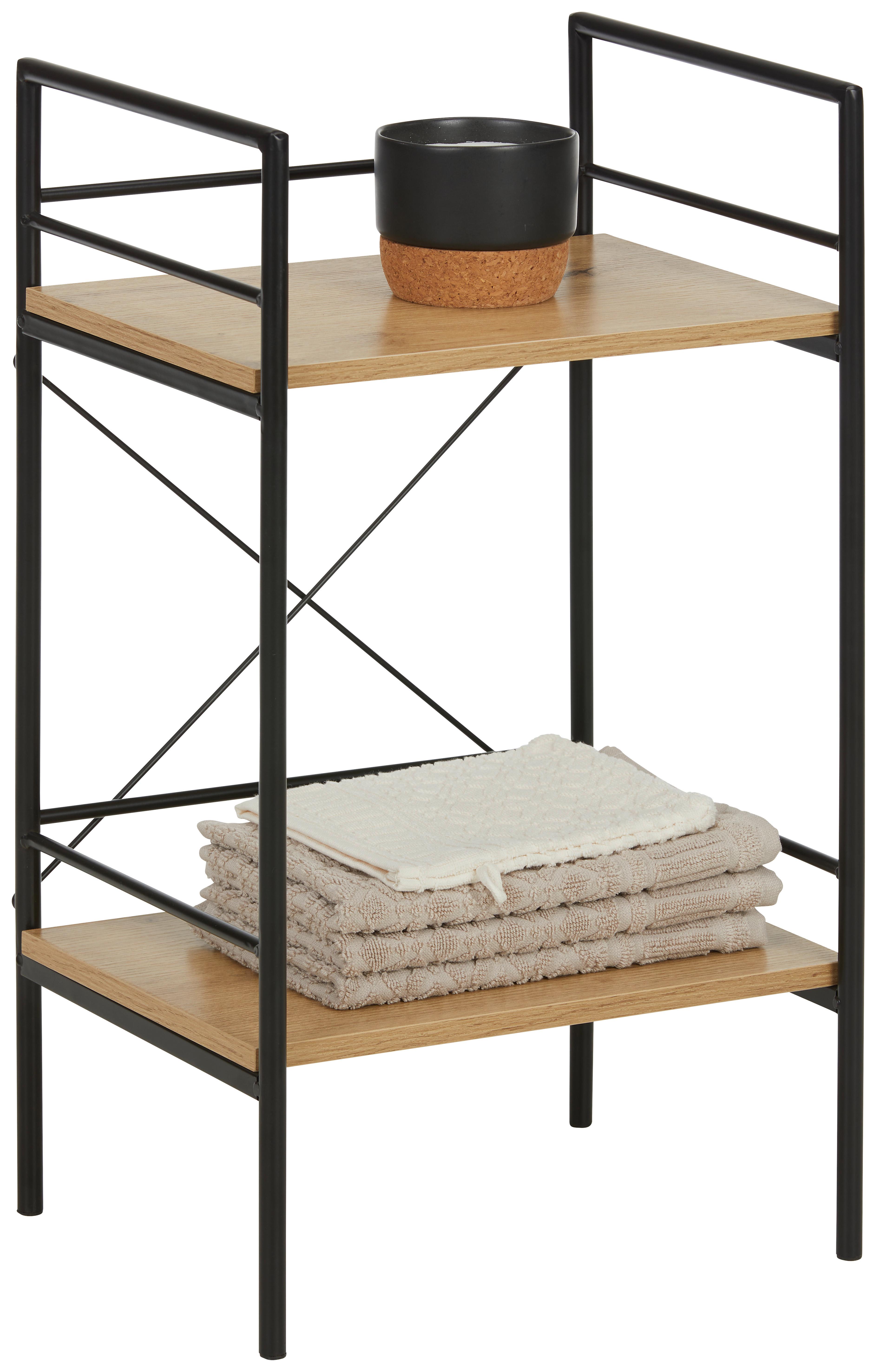 Álló Polc Mosel 1 - tölgyfa színű/fekete, Lifestyle, faalapú anyag/fém (34/62/27cm) - Mömax