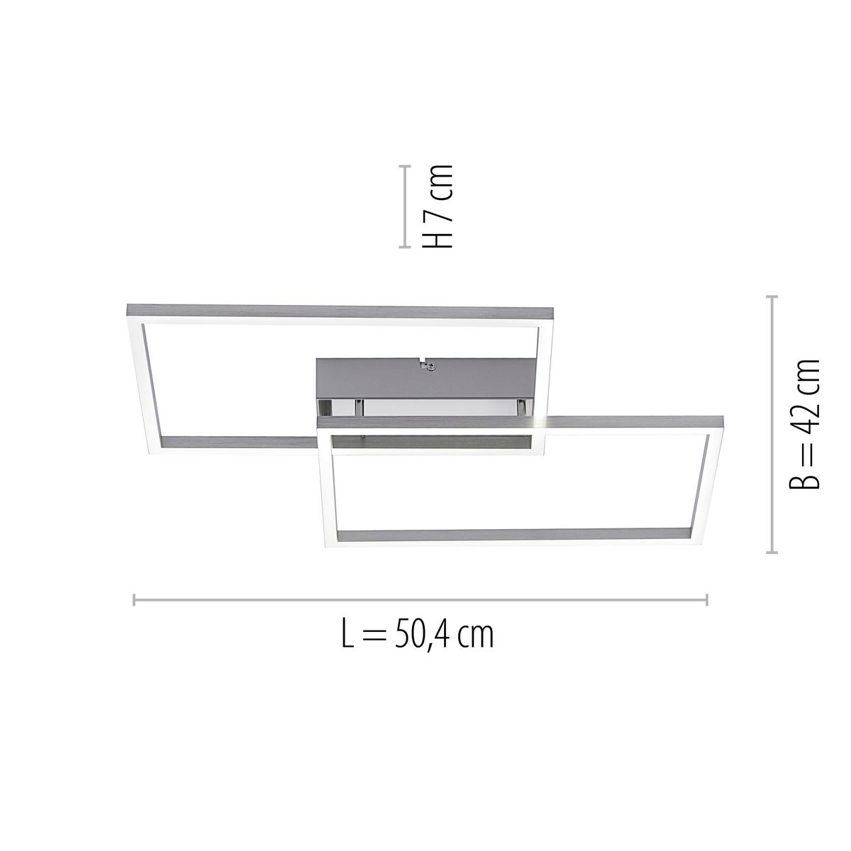 LED-Deckenleuchte Iven max. 35 Watt - Nickelfarben, Design, Kunststoff/Metall (50,4/42/7cm)