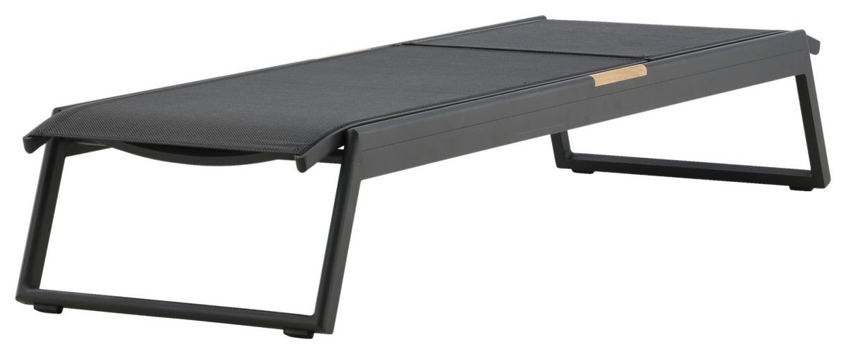 Sonnenliege Mexico ca. 60x35x200 Schwarz - Schwarz, KONVENTIONELL, Metall (60/35/200cm) - Gardenson