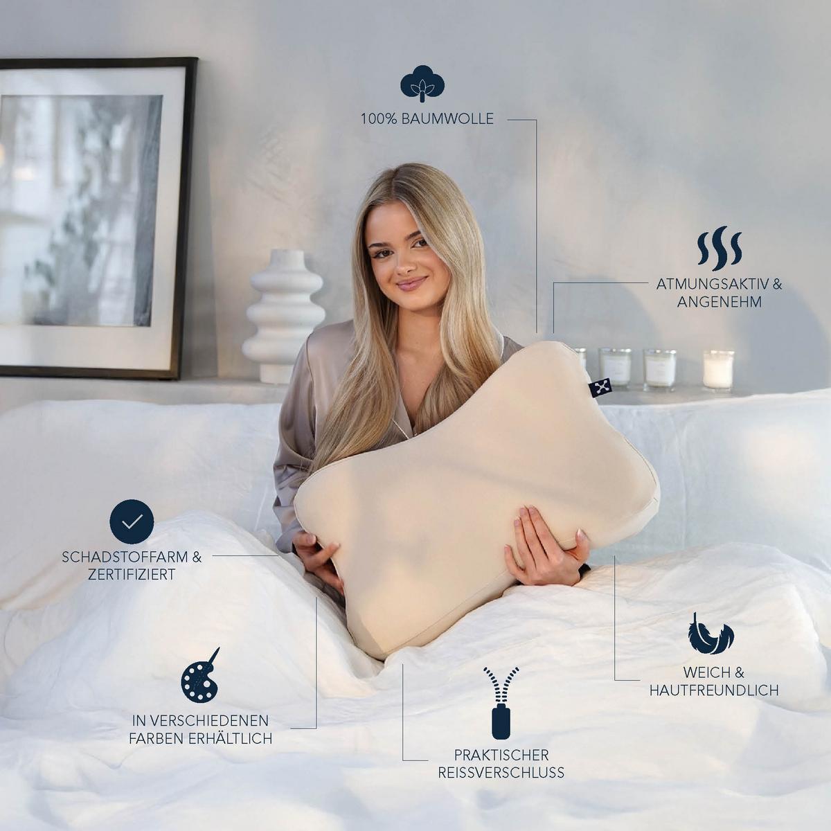 POSZWA NA PODUSZKĘ POD KARK 1030014 WEIß - biały, Basics, tkanina (50/11,5/32cm) - Smartsleep